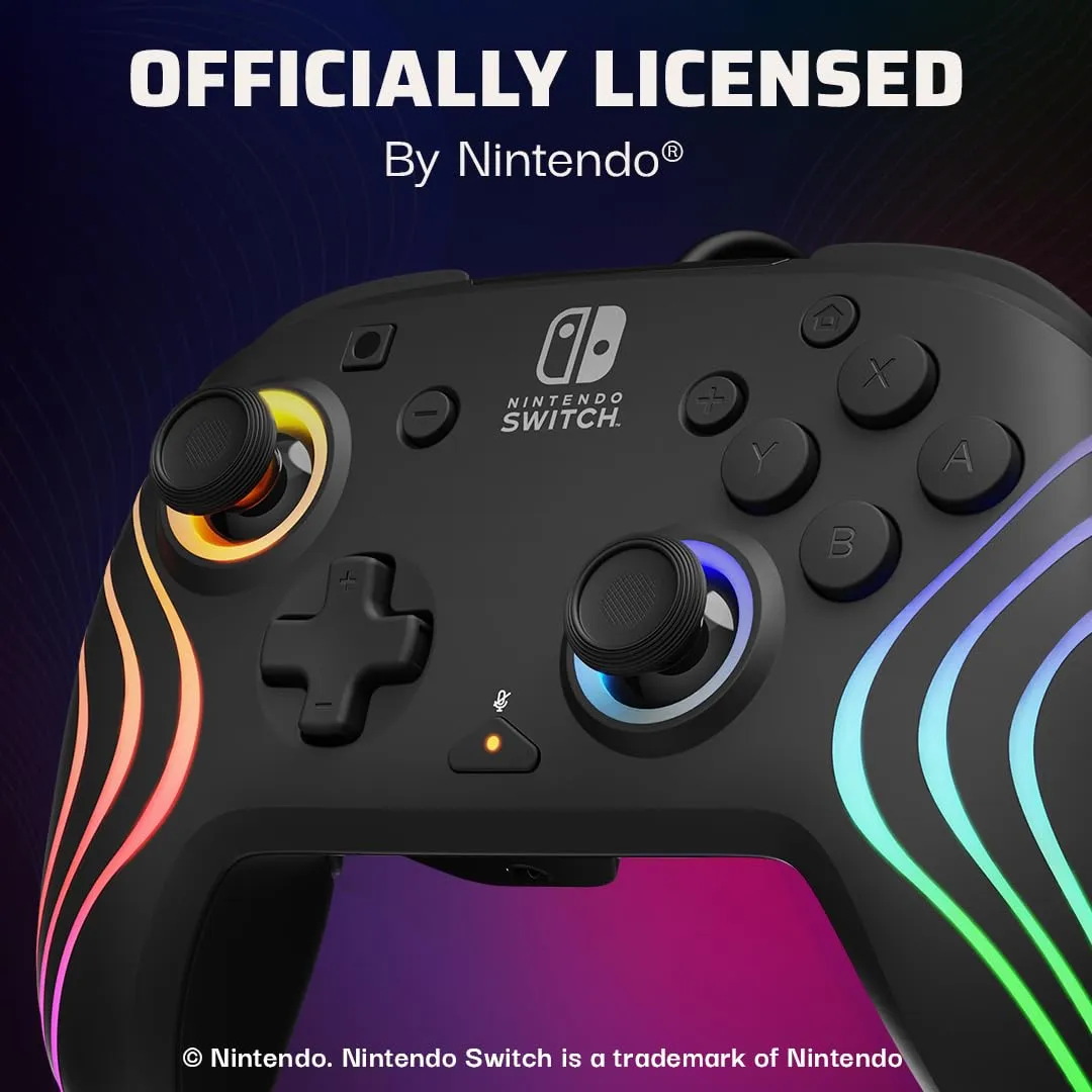 PDP Nintendo Switch Afterglow Wave- Wired- Black - immagine 5