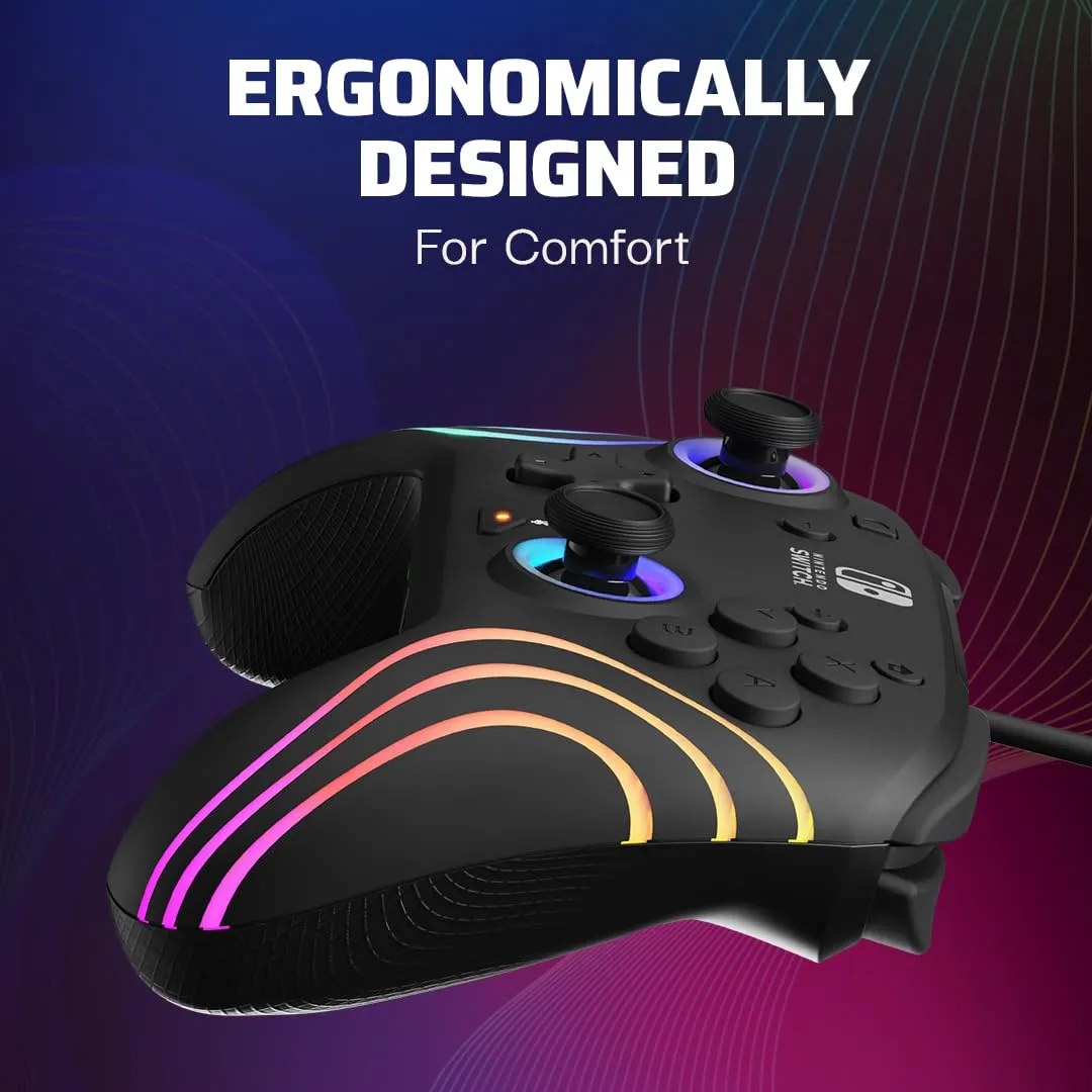 PDP Nintendo Switch Afterglow Wave- Wired- Black - immagine 7