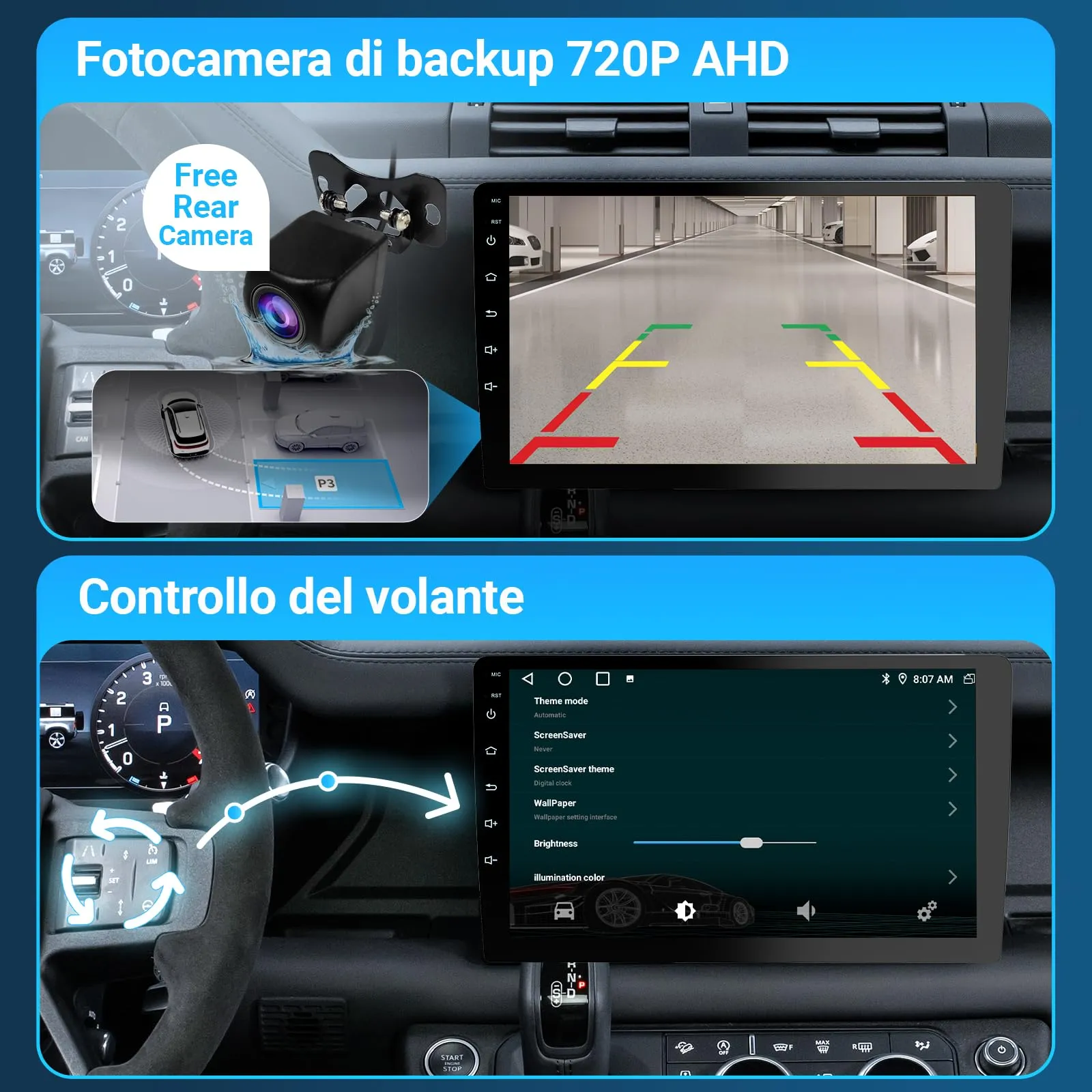 Haudio Autoradio da 9 Pollici, Autoradio 2 DIN con Apple Carplay Wireless & Android Auto, Telecamera Retromarcia HD, Navigazione GPS, Mirror Link, Radio SWC/AM/FM Adatta Maggior Delle Auto 2+64 GB - immagine 7