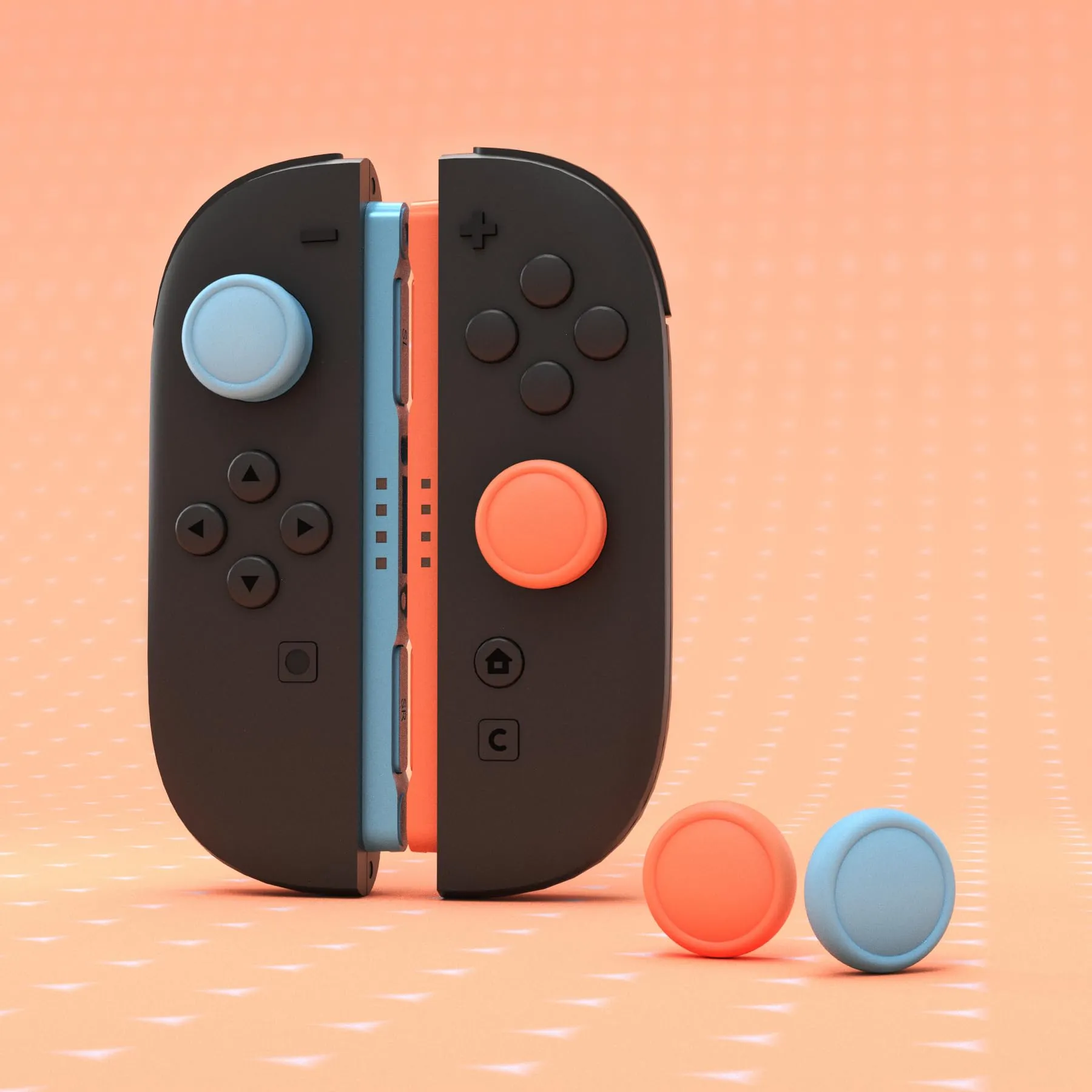 playvital Copri Levette Analogiche per Nintendo Switch 2, Blu&Arancione - immagine 2