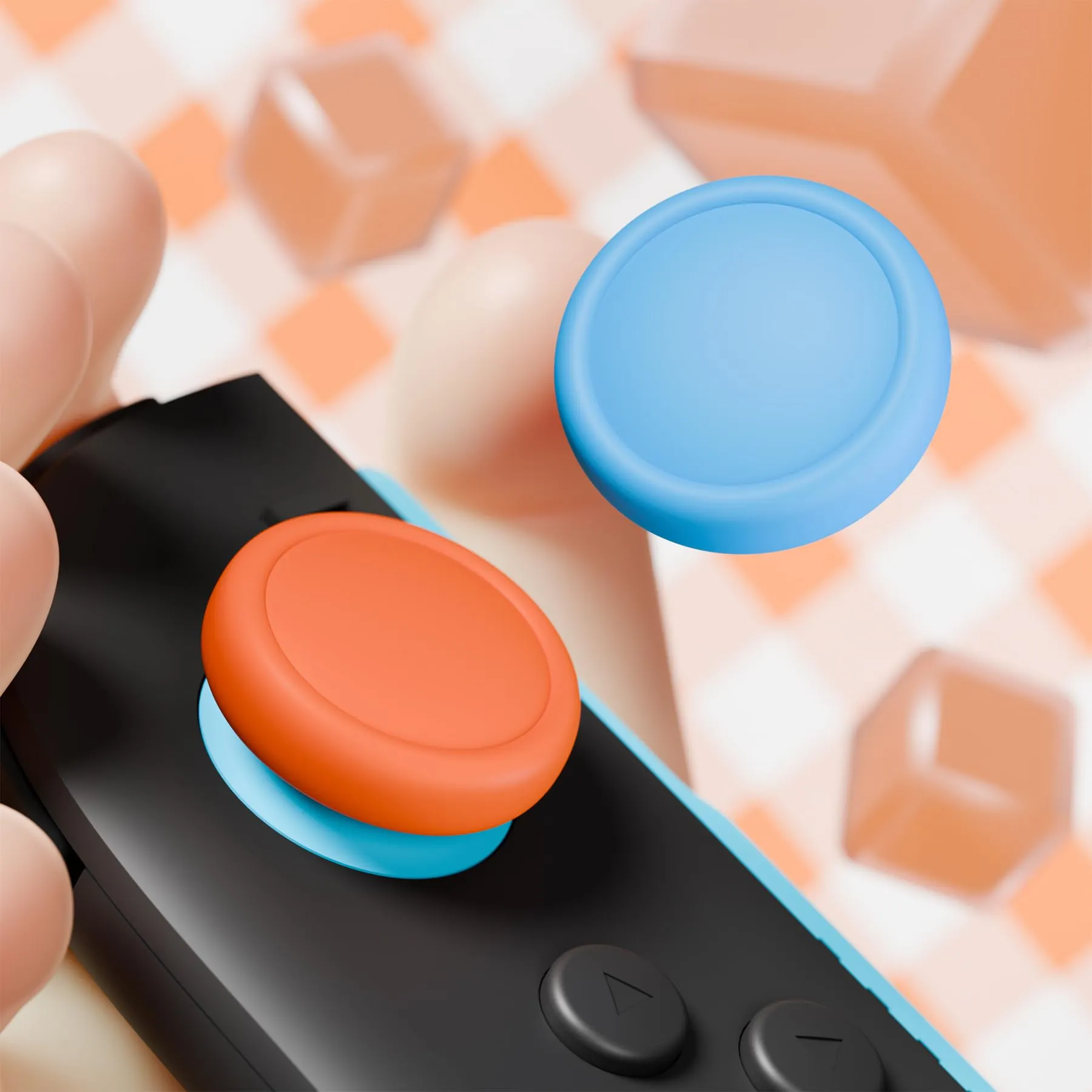 playvital Copri Levette Analogiche per Nintendo Switch 2, Blu&Arancione - immagine 5