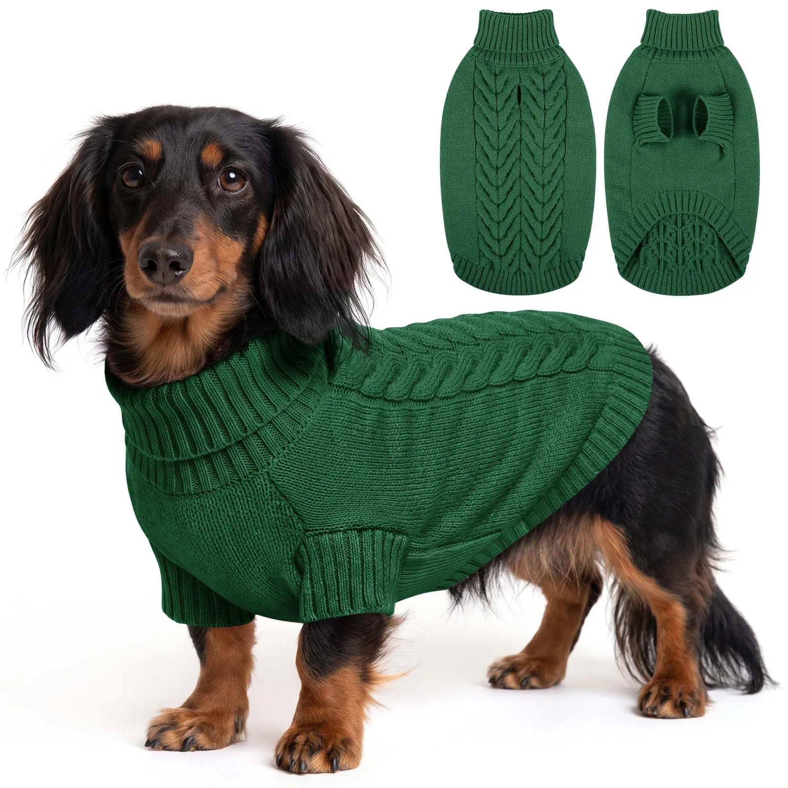 ASENKU Maglione Invernale per Cane Taglia L Medio-Grande, Maglioncino Cani Treccia Collo Alto con Foro Guinzaglio per Bulldog Francese Westie, Maglia Protettiva contro Freddo e Neve - immagine 1