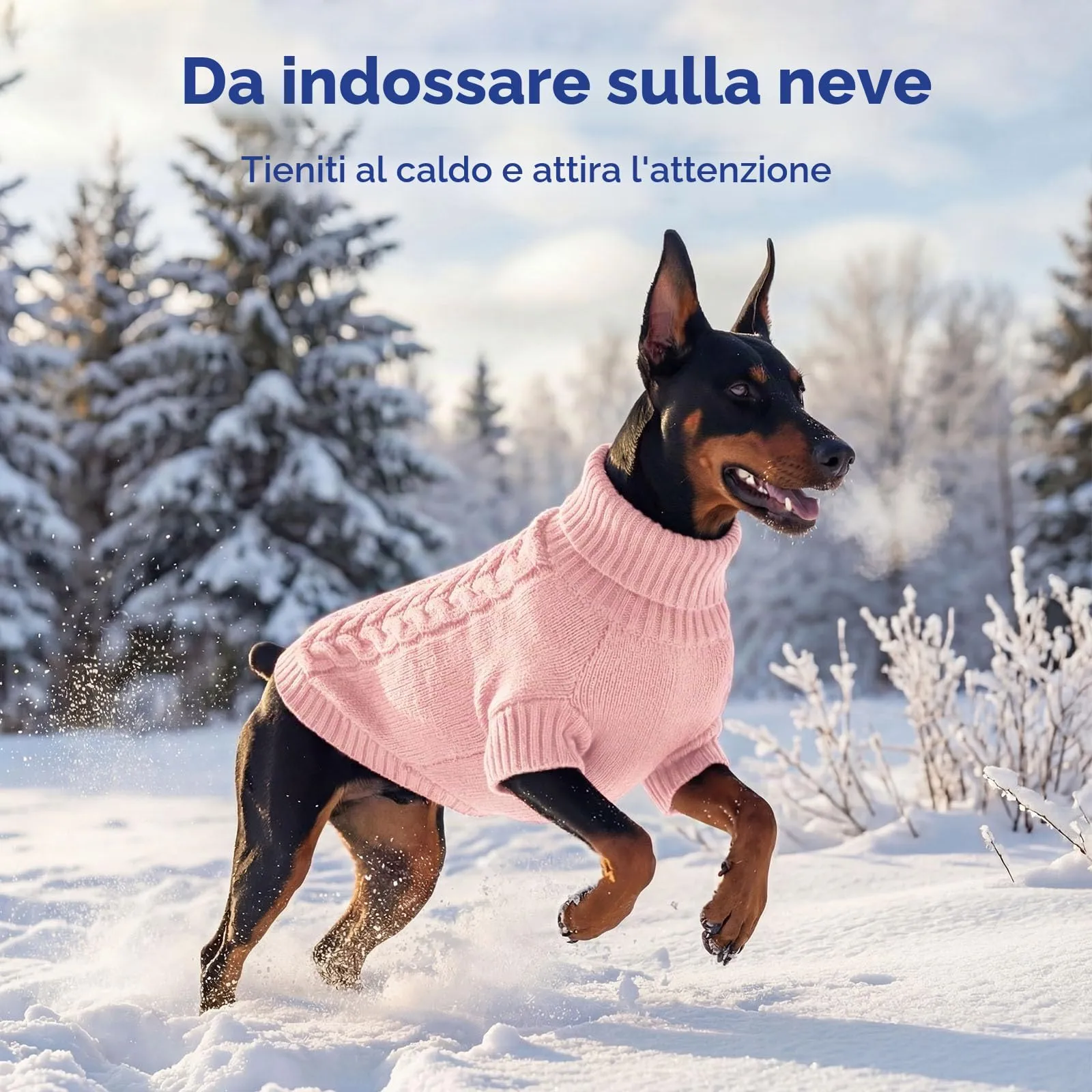 ASENKU Maglione Invernale per Cane Taglia L Medio-Grande, Maglioncino Cani Treccia Collo Alto con Foro Guinzaglio per Bulldog Francese Westie, Maglia Protettiva contro Freddo e Neve - immagine 7
