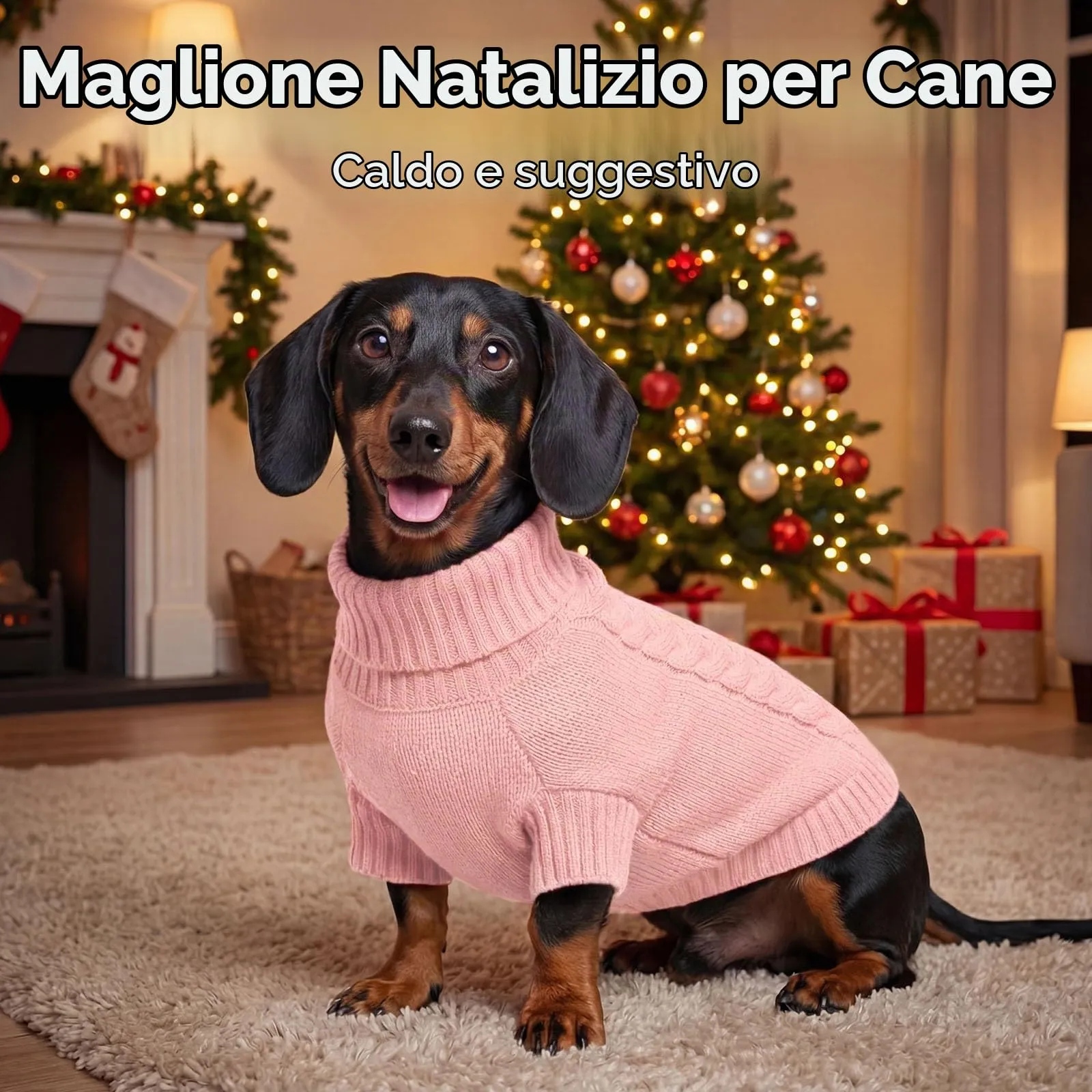 ASENKU Maglione Invernale per Cane Taglia L Medio-Grande, Maglioncino Cani Treccia Collo Alto con Foro Guinzaglio per Bulldog Francese Westie, Maglia Protettiva contro Freddo e Neve - immagine 9