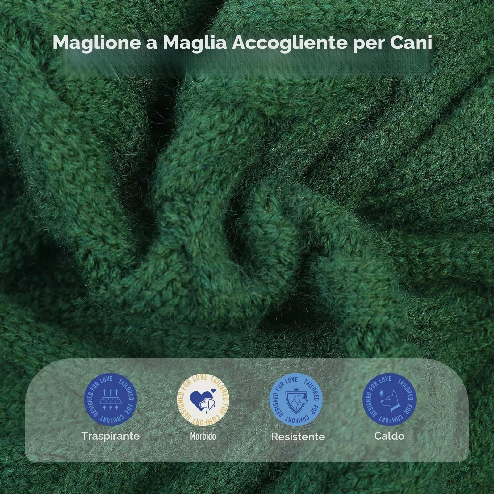 ASENKU Maglioncino Invernale per Cane Taglia S Piccola, Maglione Treccia Collo Alto con Foro Guinzaglio per Carlino Pomerania,Vestito Cane per Passeggiate sulla Neve - immagine 2