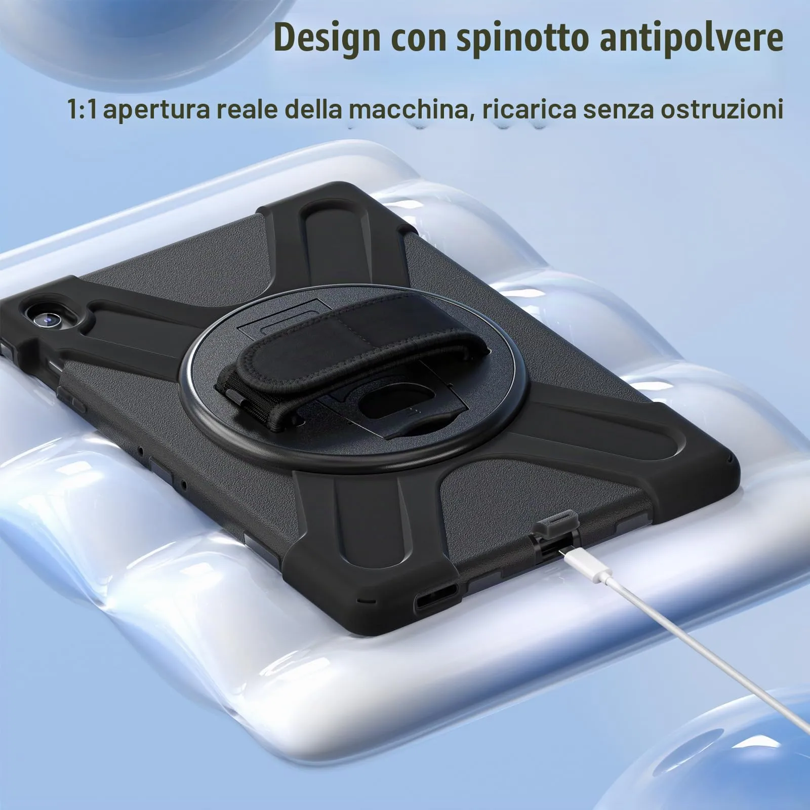 Gerutek Cover per Samsung Galaxy Tab S10 FE Plus/S10 FE+ 13,1'' 2025, Nero - immagine 9