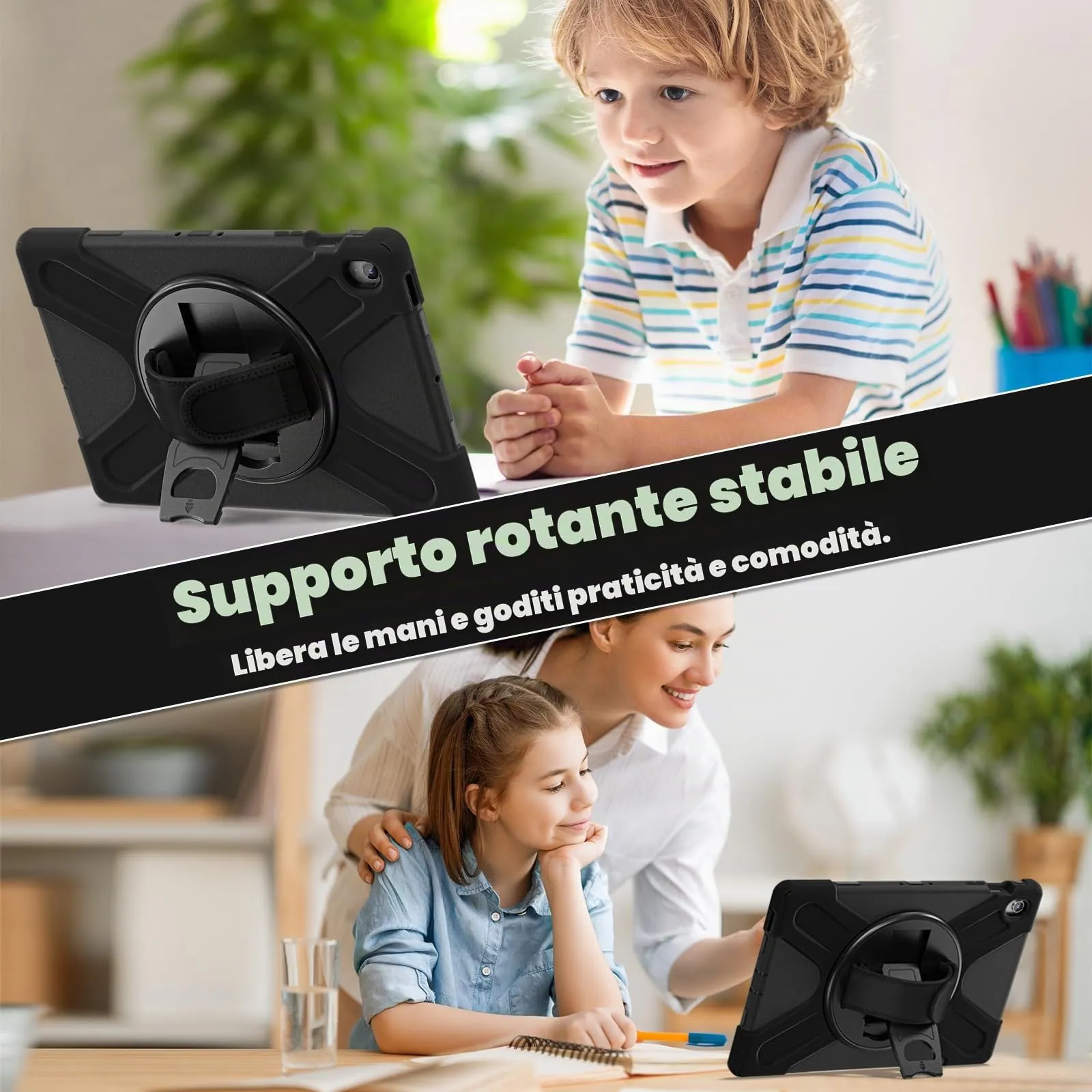 Gerutek Cover per Samsung Galaxy Tab S10 FE Plus/S10 FE+ 13,1'' 2025, Nero - immagine 5
