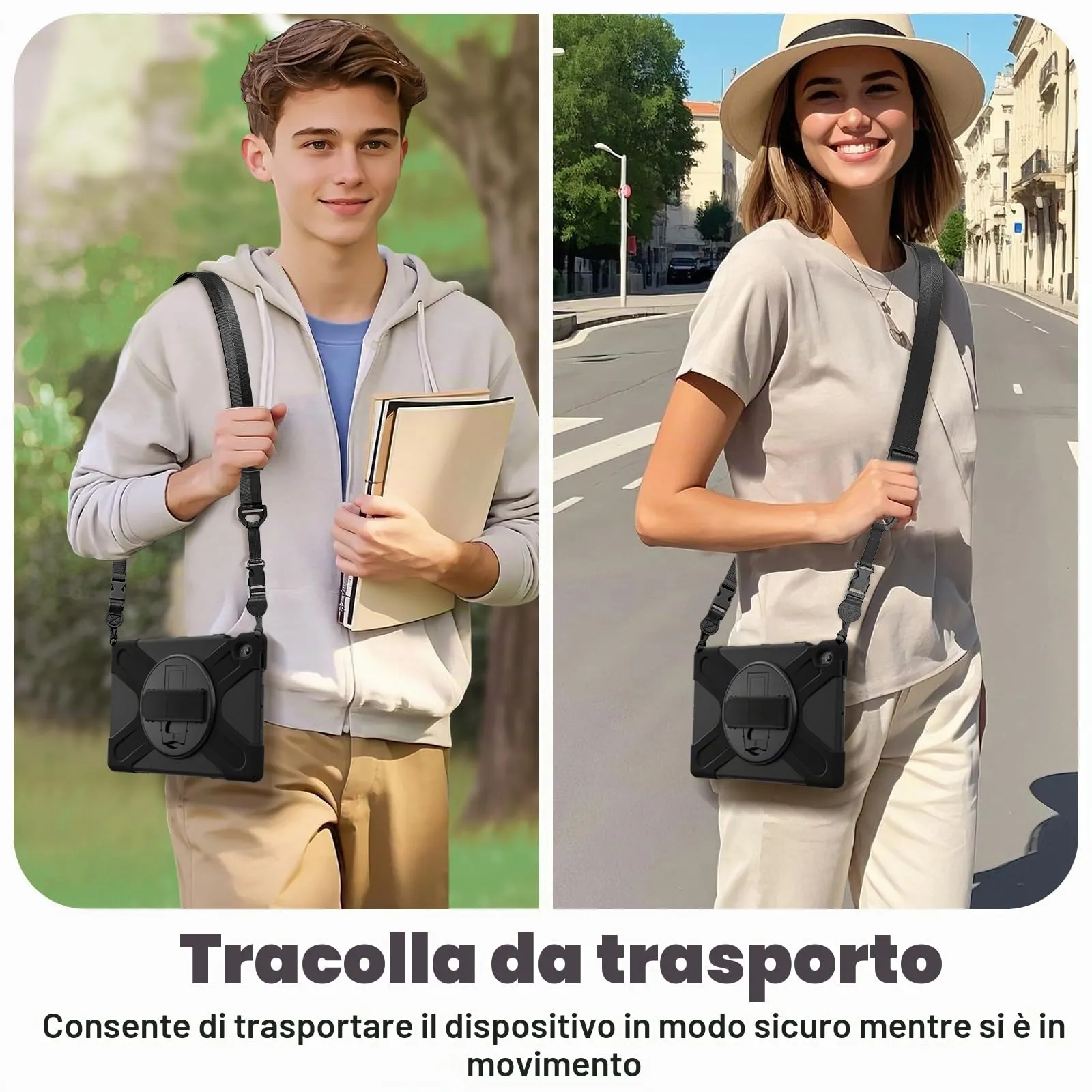 Gerutek Cover per Samsung Galaxy Tab S10 FE Plus/S10 FE+ 13,1'' 2025, Nero - immagine 7