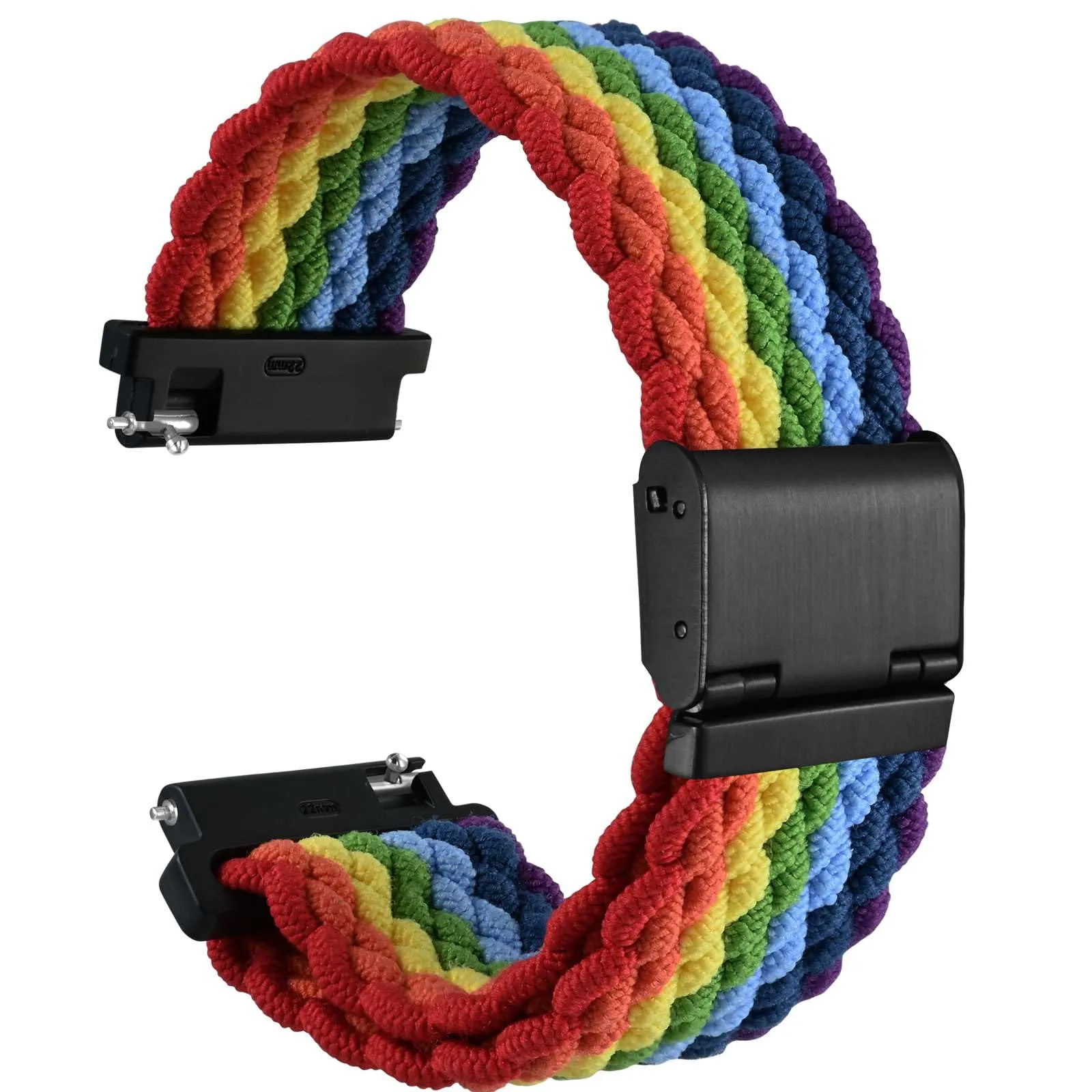 WOCCI 20mm Intrecciato Nylon Cinturino per Orologio da Uomo e da Donna, Regolabile Fibbia Nera (Multicolore) - immagine 1