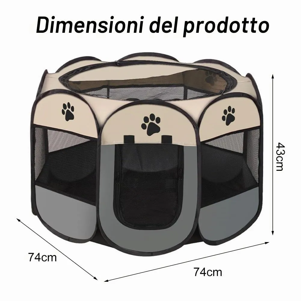 Recinto per Cani da Interno,Box Pieghevole Per Animali Domestici,Box Per Gatti,Cani Per Interno,Recinto Pieghevole,Box per Cuccioli per Piccoli Animali,74 x 74 x 43cm - immagine 2