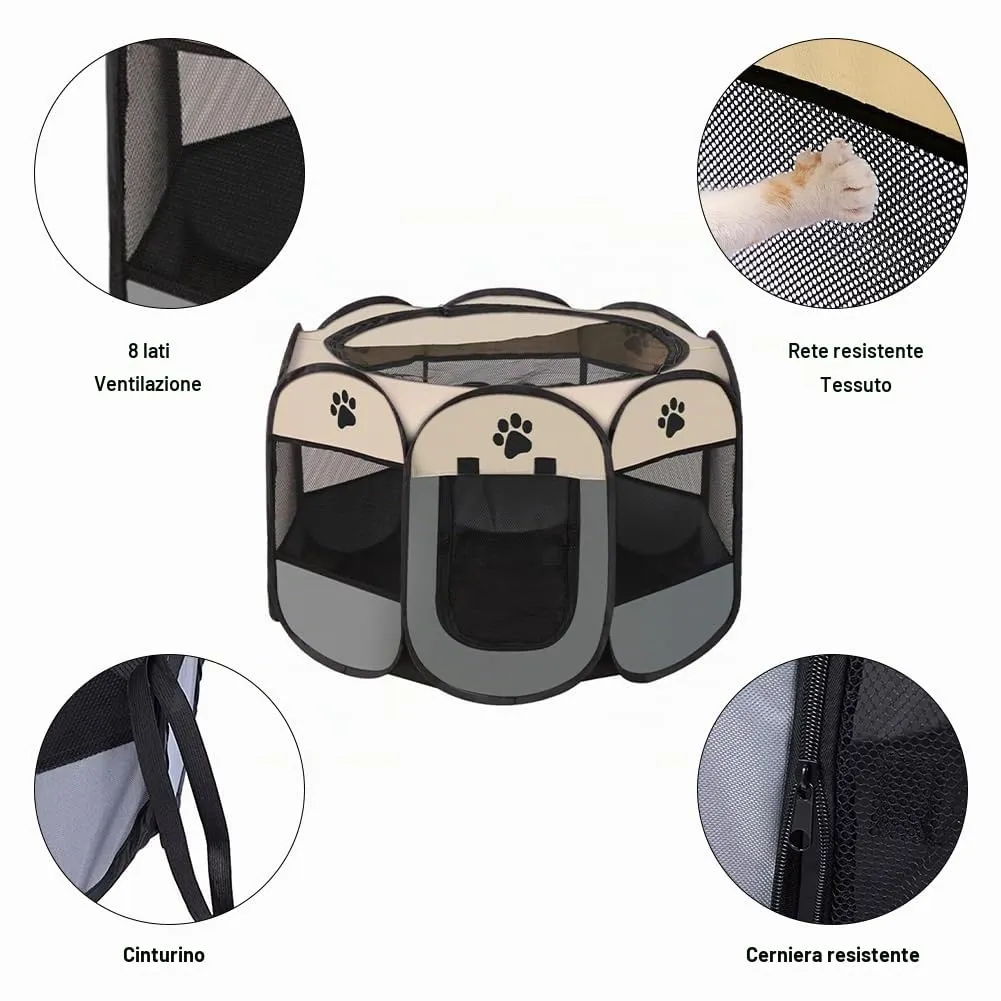 Recinto per Cani da Interno,Box Pieghevole Per Animali Domestici,Box Per Gatti,Cani Per Interno,Recinto Pieghevole,Box per Cuccioli per Piccoli Animali,74 x 74 x 43cm - immagine 3