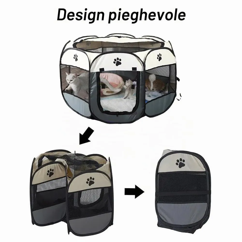 Recinto per Cani da Interno,Box Pieghevole Per Animali Domestici,Box Per Gatti,Cani Per Interno,Recinto Pieghevole,Box per Cuccioli per Piccoli Animali,74 x 74 x 43cm - immagine 4