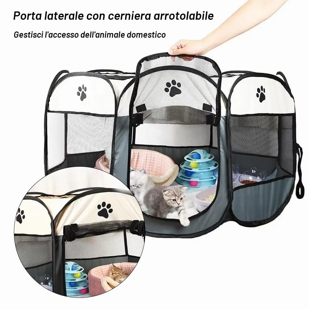 Recinto per Cani da Interno,Box Pieghevole Per Animali Domestici,Box Per Gatti,Cani Per Interno,Recinto Pieghevole,Box per Cuccioli per Piccoli Animali,74 x 74 x 43cm - immagine 5