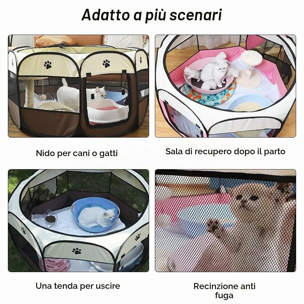 Recinto per Cani da Interno,Box Pieghevole Per Animali Domestici,Box Per Gatti,Cani Per Interno,Recinto Pieghevole,Box per Cuccioli per Piccoli Animali,74 x 74 x 43cm - immagine 7