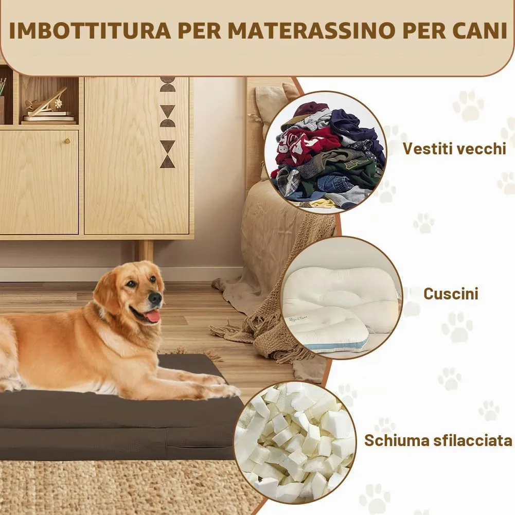 DUJUIKE Coprimaterasso di Ricambio Impermeabile per Cani, coprimaterasso per Animali Domestici, coprimaterasso per Cani Lavabile e sfoderabile, copricuccia (Marrone, L(102 x 69 x 10cm)) - immagine 6