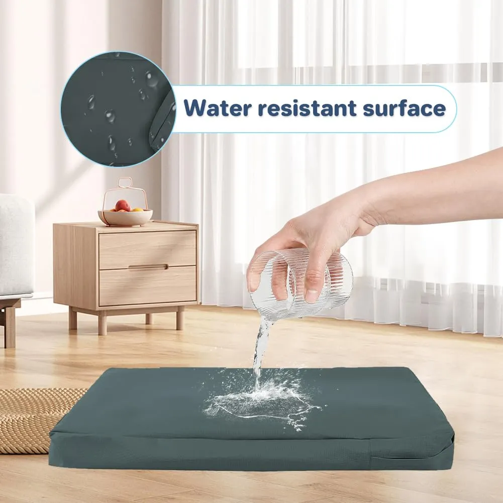 DUJUIKE Coprimaterasso di Ricambio Impermeabile per Cani, coprimaterasso per Animali Domestici, coprimaterasso per Cani Lavabile e sfoderabile, copricuccia (Grigio Scuro, XL(122 x 92 x 10cm)) - immagine 2