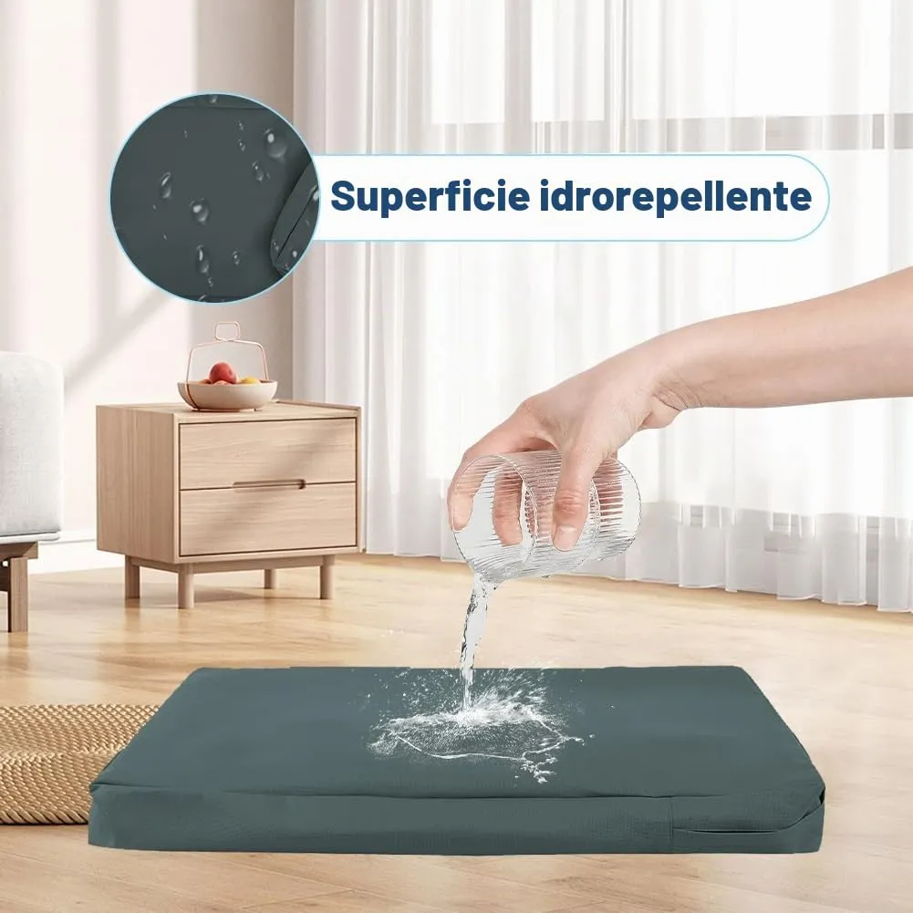 DUJUIKE Coprimaterasso di Ricambio Impermeabile per Cani, coprimaterasso per Animali Domestici, coprimaterasso per Cani Lavabile e sfoderabile, copricuccia (Grigio Scuro, M(92 x 59 x 10cm)) - immagine 2