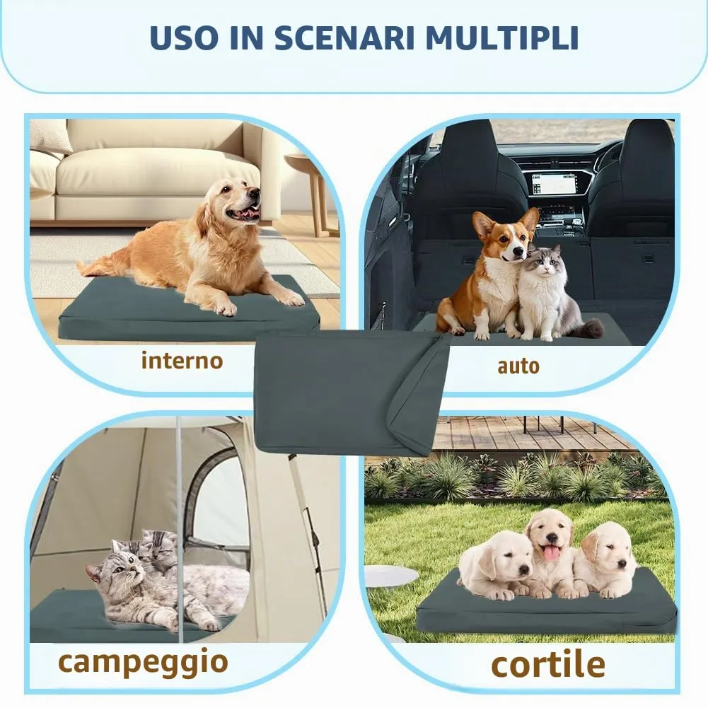 DUJUIKE Coprimaterasso di Ricambio Impermeabile per Cani, coprimaterasso per Animali Domestici, coprimaterasso per Cani Lavabile e sfoderabile, copricuccia (Grigio Scuro, M(92 x 59 x 10cm)) - immagine 8