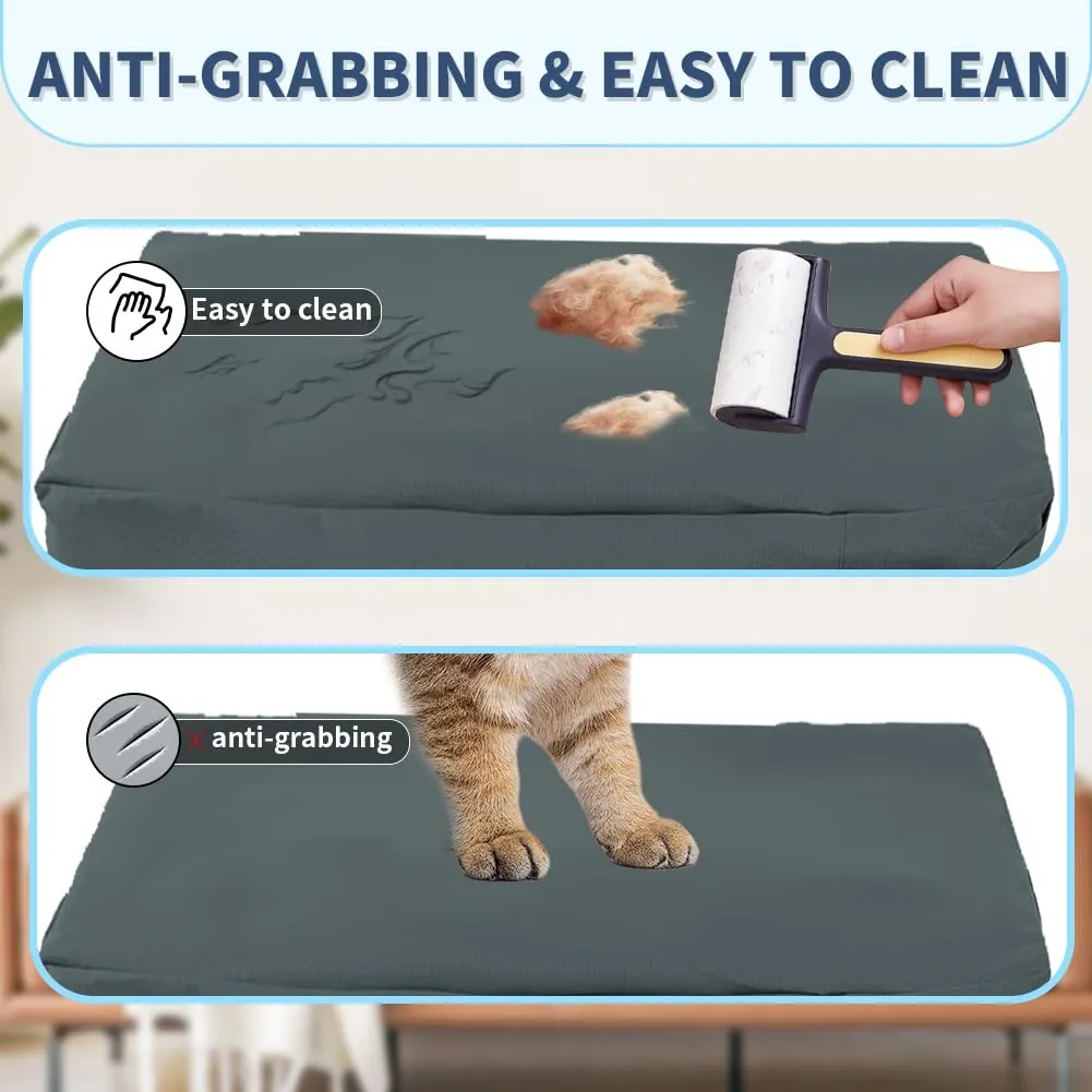 DUJUIKE Coprimaterasso di Ricambio Impermeabile per Cani, coprimaterasso per Animali Domestici, coprimaterasso per Cani Lavabile e sfoderabile, copricuccia (Grigio Scuro, S(76 x 51 x 10cm)) - immagine 4