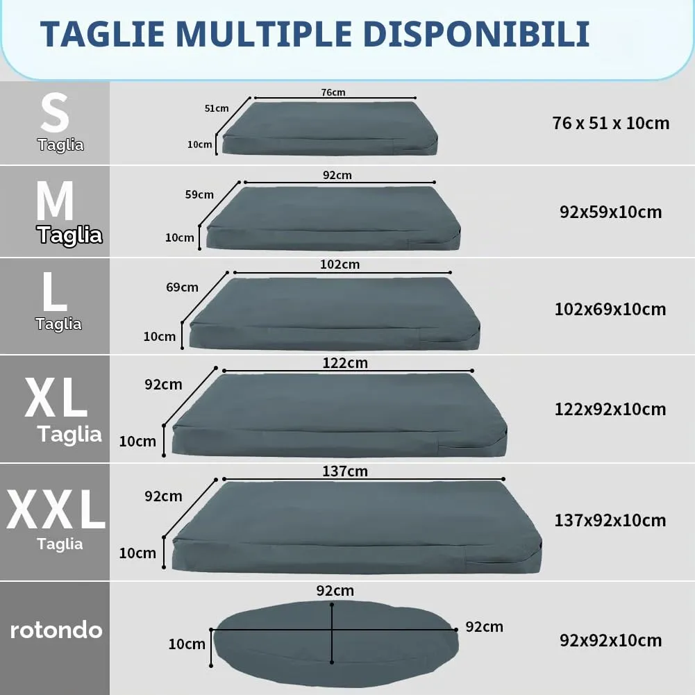 DUJUIKE Coprimaterasso di Ricambio Impermeabile per Cani, coprimaterasso per Animali Domestici, coprimaterasso per Cani Lavabile e sfoderabile, copricuccia (Grigio Scuro, S(76 x 51 x 10cm)) - immagine 5