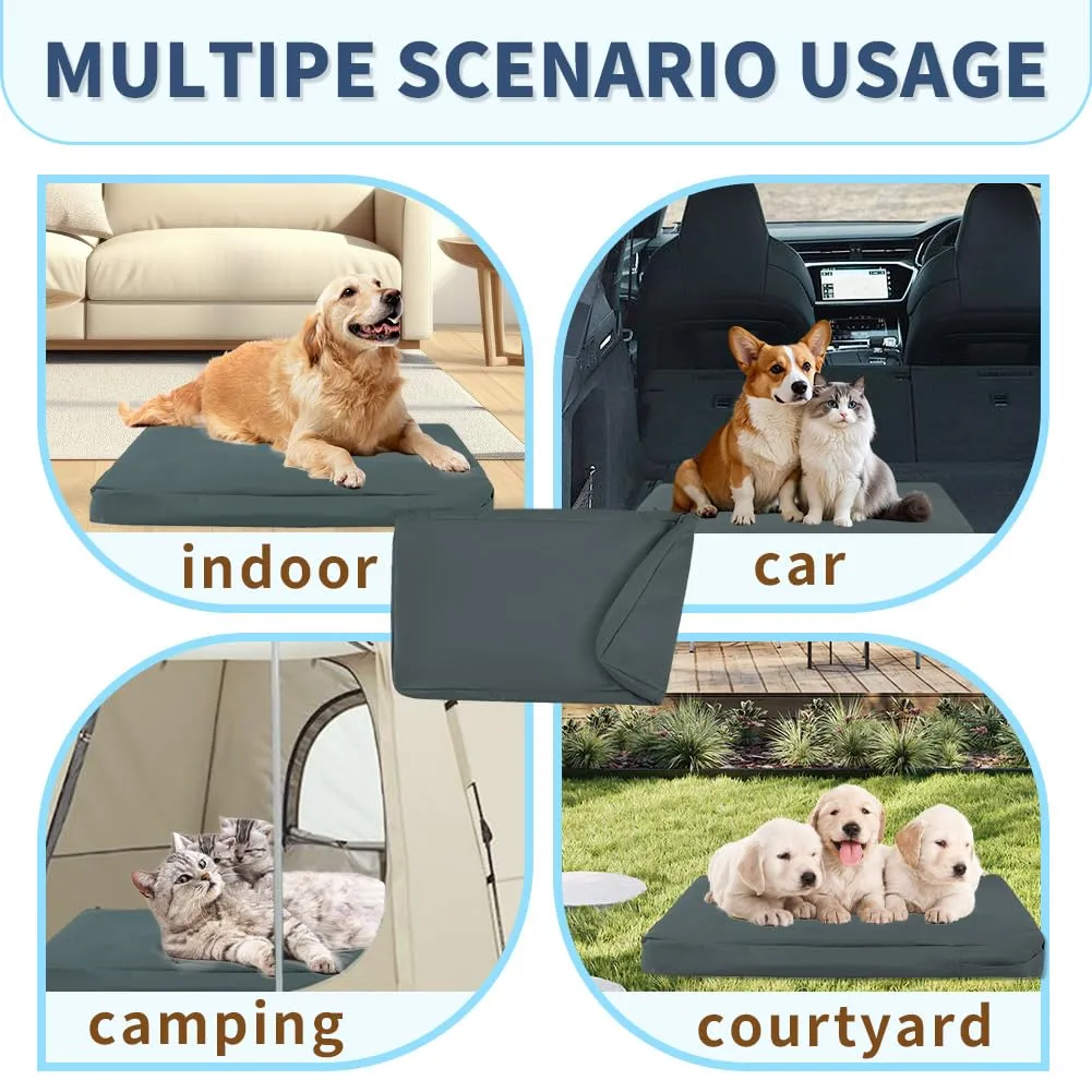 DUJUIKE Coprimaterasso di Ricambio Impermeabile per Cani, coprimaterasso per Animali Domestici, coprimaterasso per Cani Lavabile e sfoderabile, copricuccia (Grigio Scuro, L(102 x 69 x 10cm)) - immagine 8