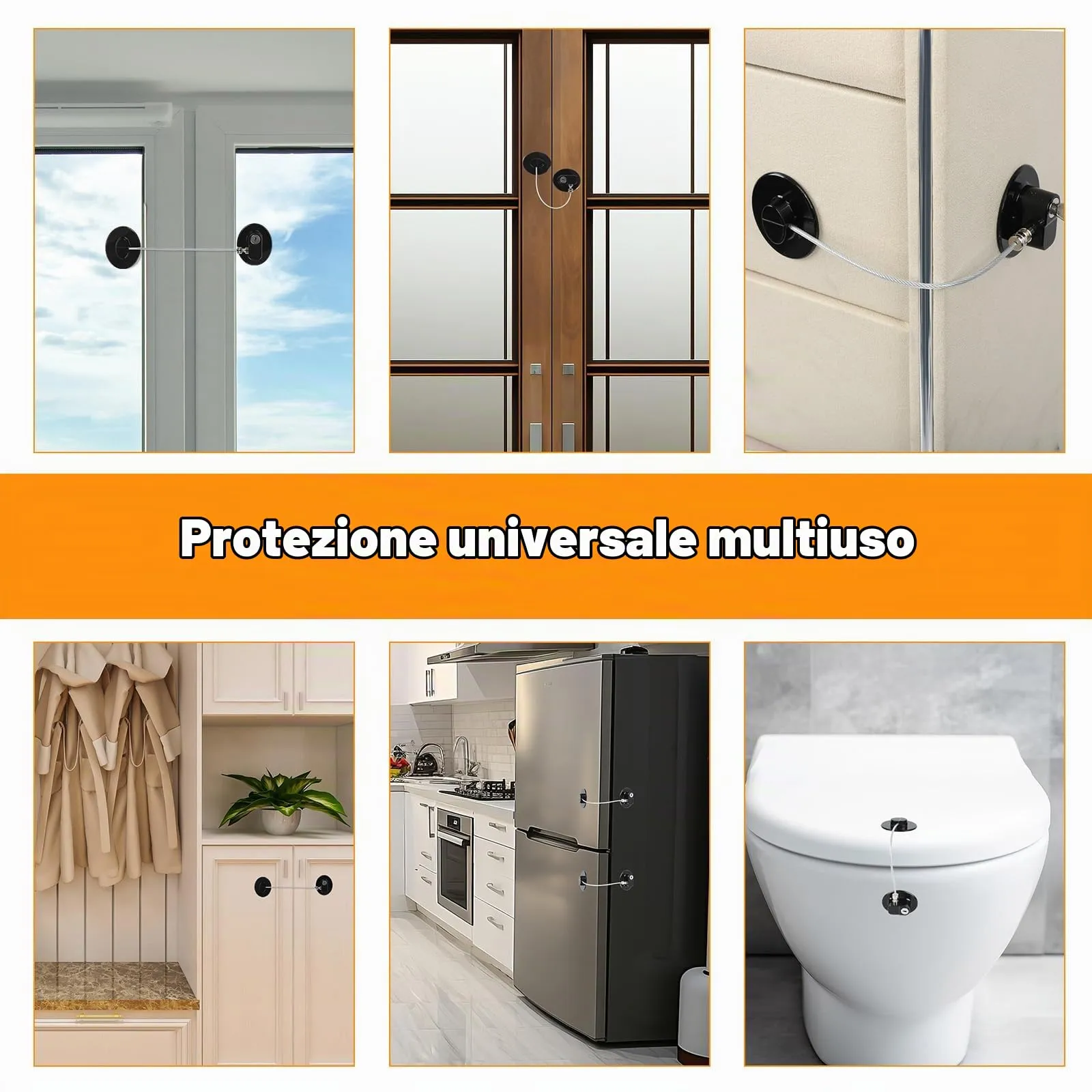 Romon Serratura Per Frigorifero, 4 Pezzi, Bloccafinestre Per Bambini Con 8 Chiavi, Per Porte, Finestre, Frigoriferi, Cassetti, Armadi, Ecc. Con Focus Sulla Sicurezza Dei Bambini - immagine 7