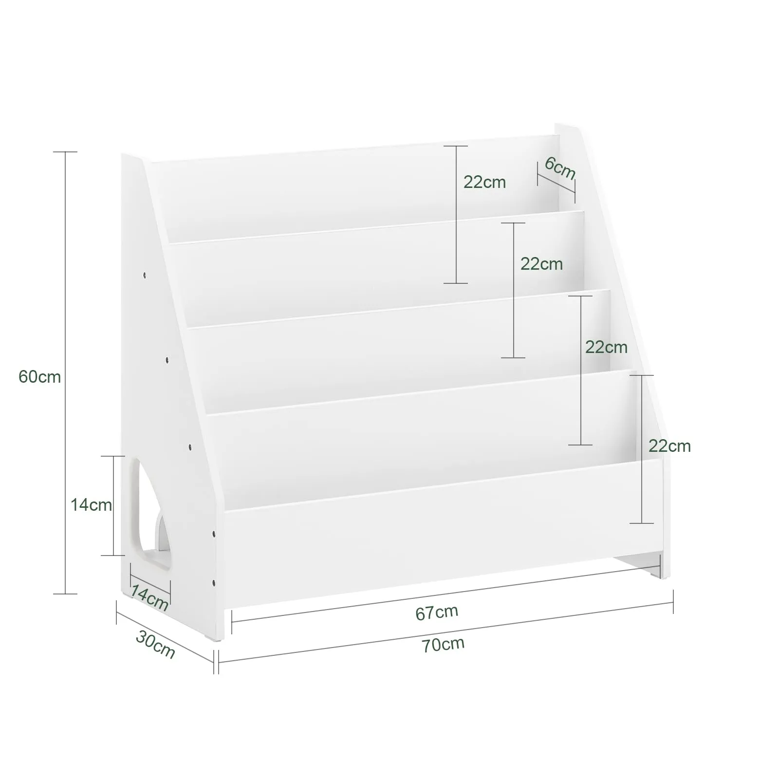SoBuy Libreria Bambini Montessori con 4 Scomparti Aperti 70×30×60 cm - immagine 4