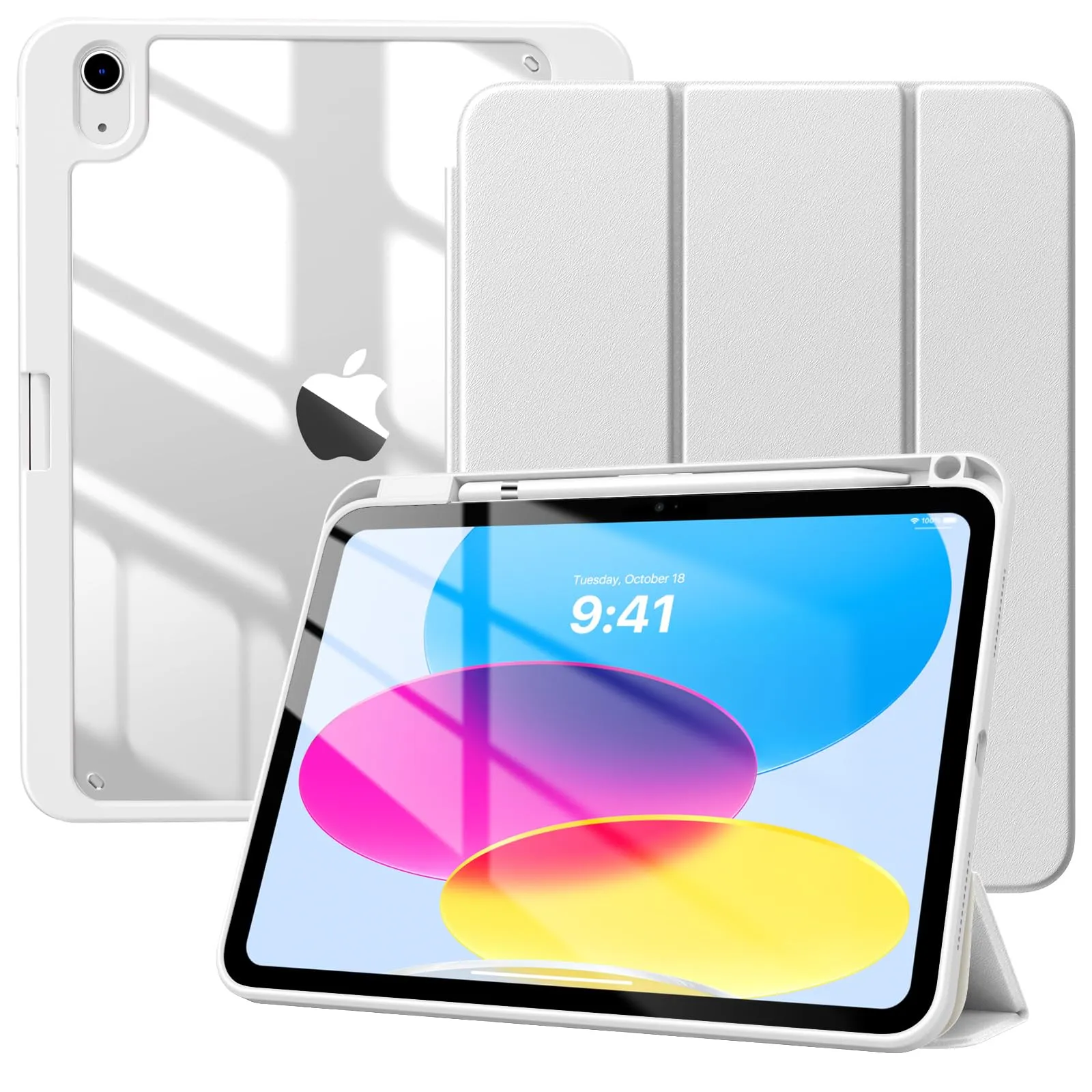 TiMOVO Cover per iPad A16 11. Gen 11"&10. Gen 10,9", Bianco - immagine 1