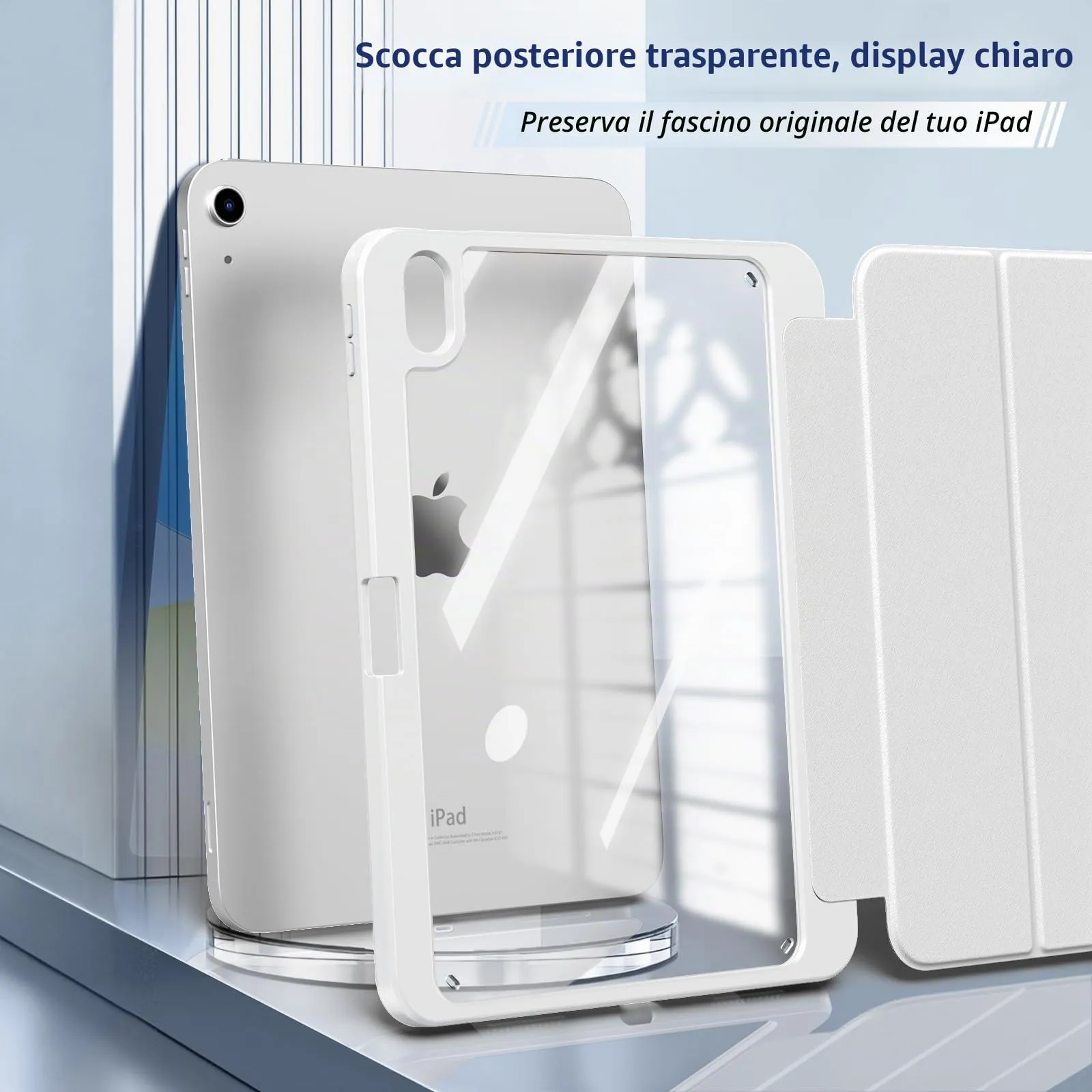 TiMOVO Cover per iPad A16 11. Gen 11"&10. Gen 10,9", Bianco - immagine 3