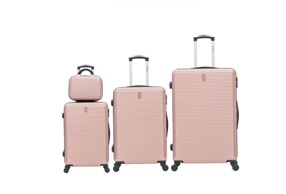 CELIMS Set di valigie leggere, approvate da più di 100 compagnie aeree, per un viaggio in totale sicurezza, Oro rosa., Set 4 pièces - immagine 2