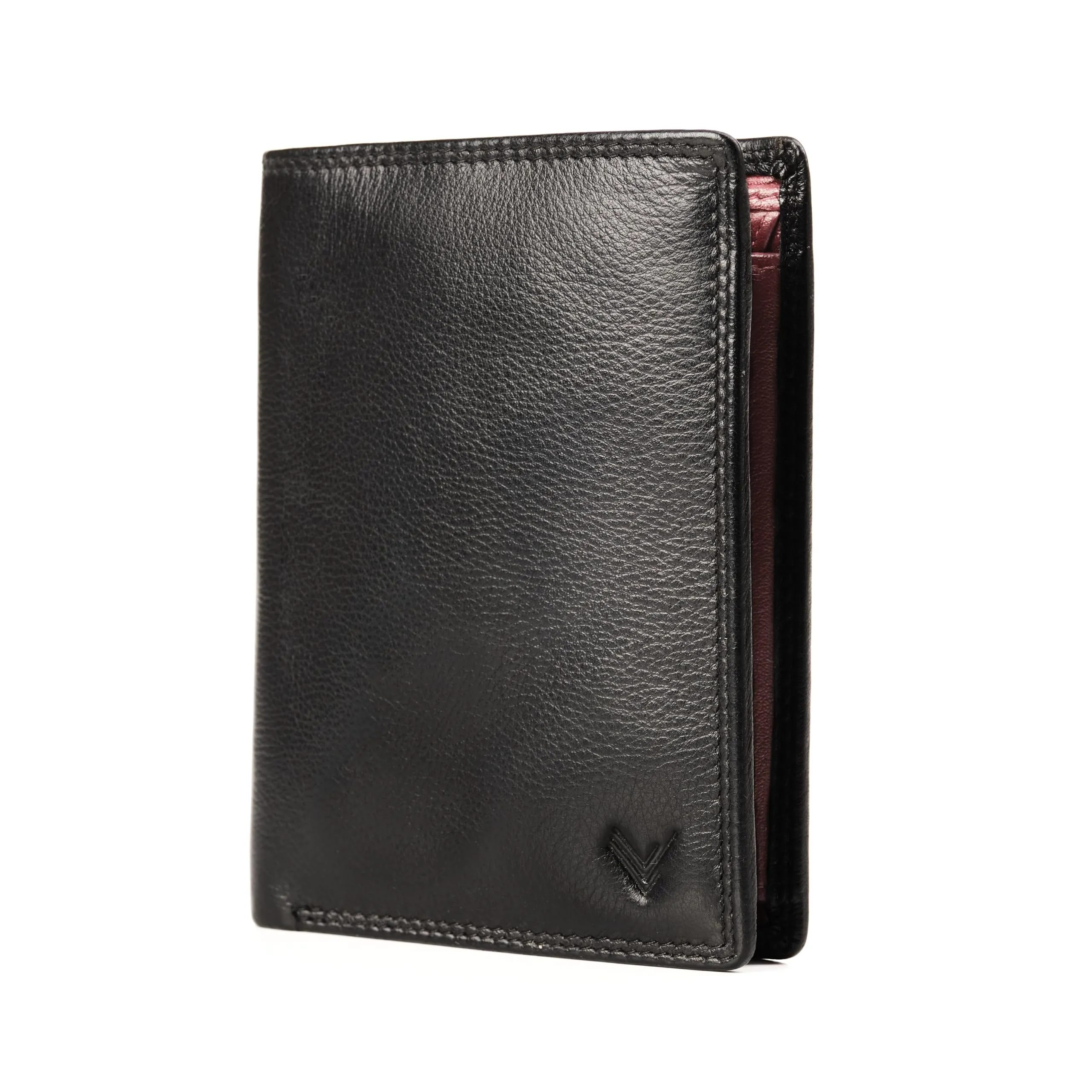 Portafoglio Verticale Uomo Slim Vera Pelle RFID Porta Carte Portamonete - immagine 1