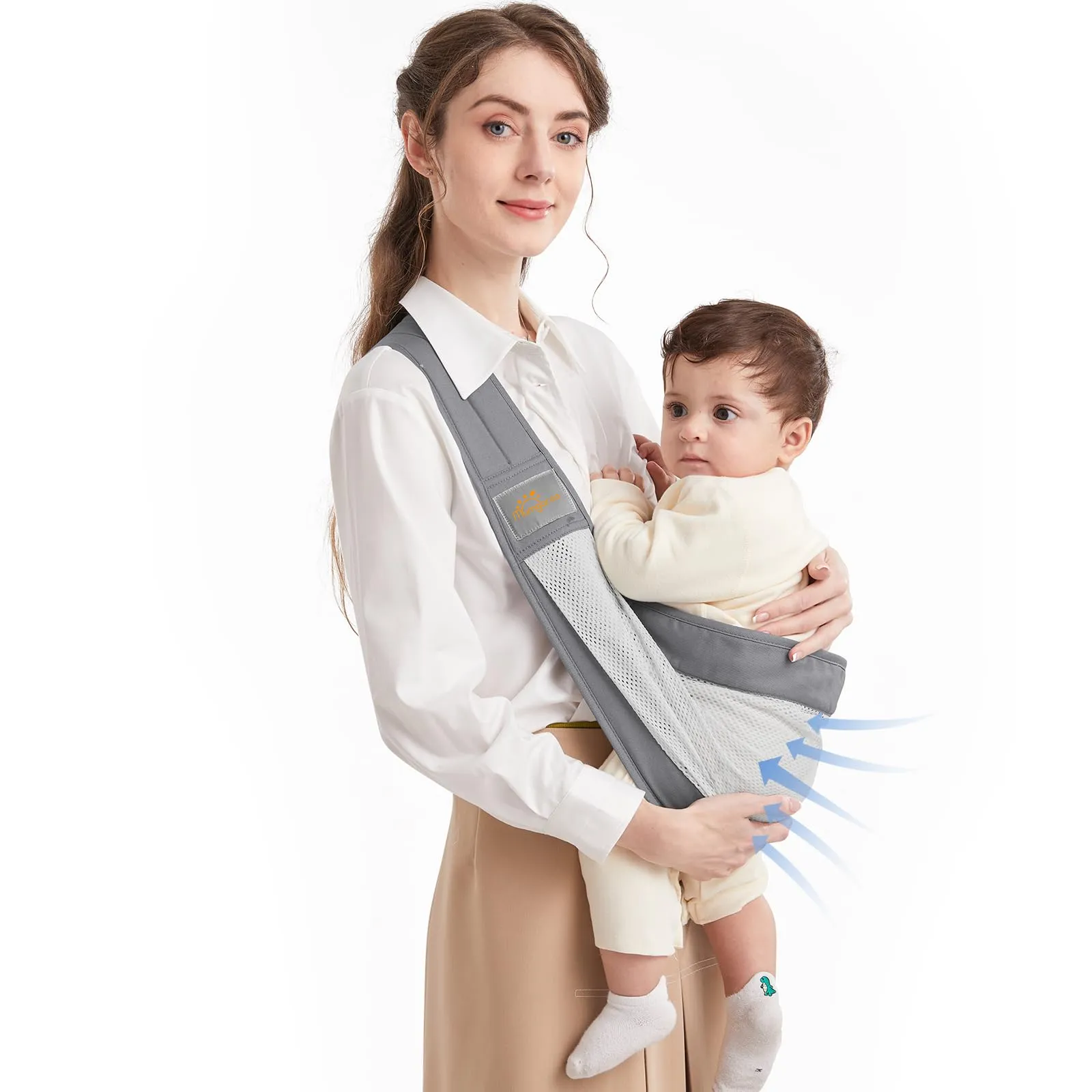 Mumgaroo Fascia Porta Bebè Ergonomica in Rete 3D Traspirante (0-15kg) - immagine 1