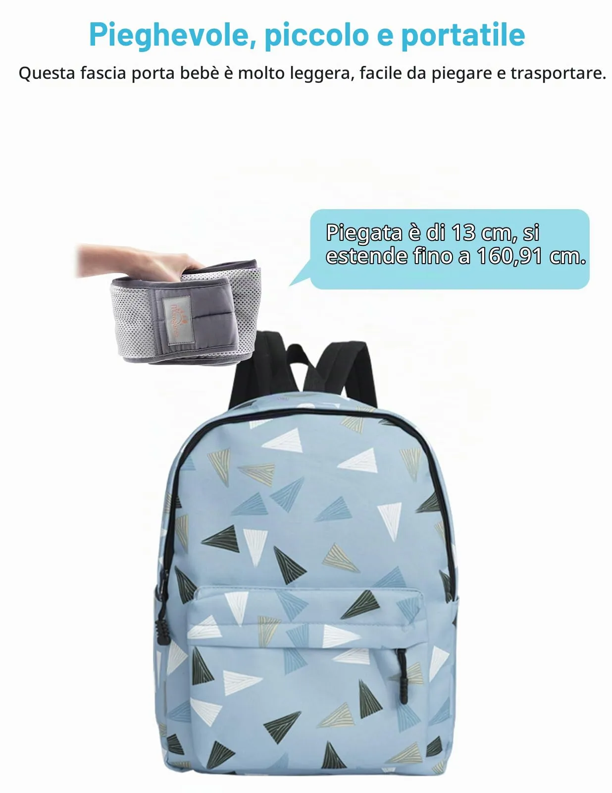 Mumgaroo Fascia Porta Bebè Ergonomica in Rete 3D Traspirante (0-15kg) - immagine 7