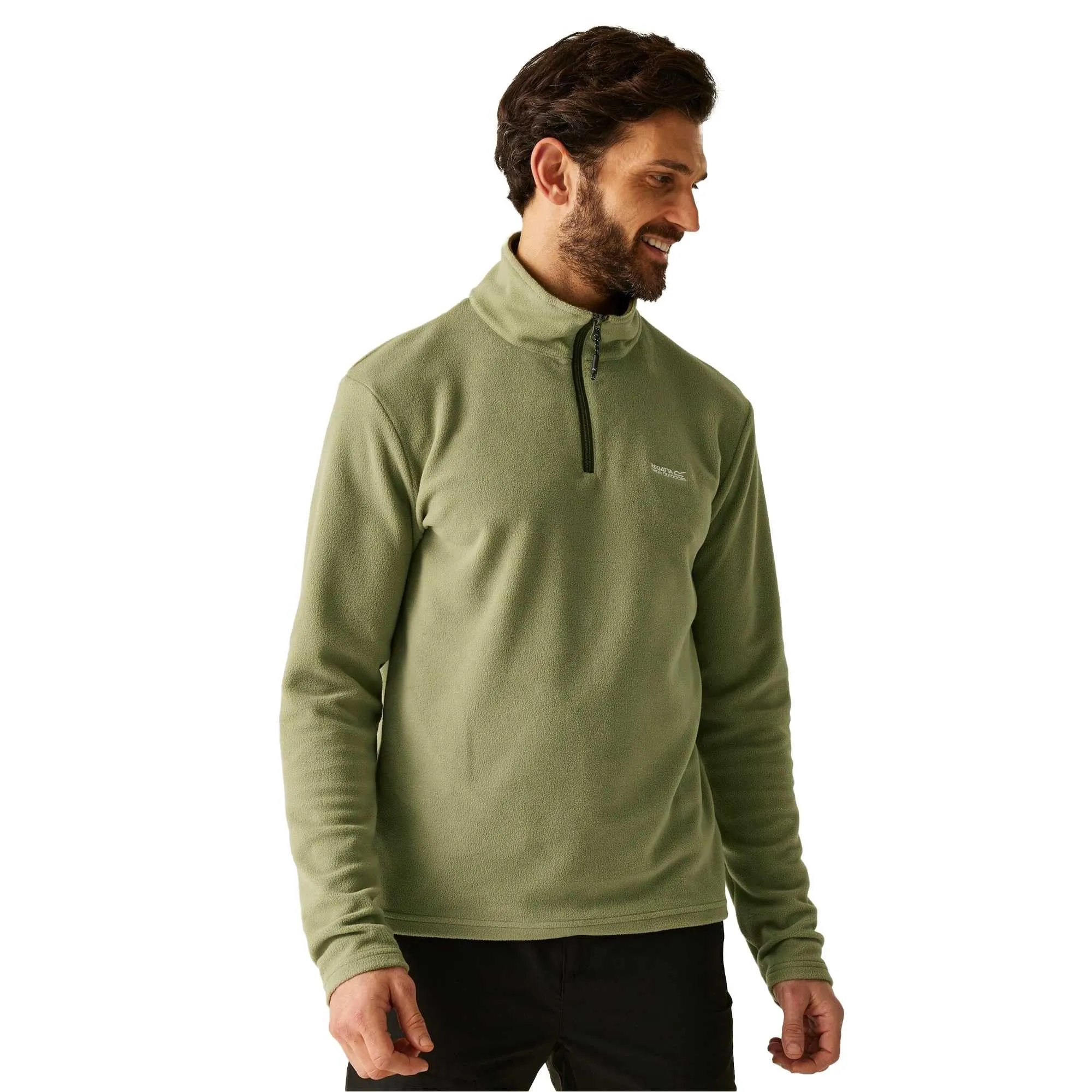 Regatta Felpa da uomo con zip in pile Thompson, Iron, cachi., 5X-Large - immagine 2