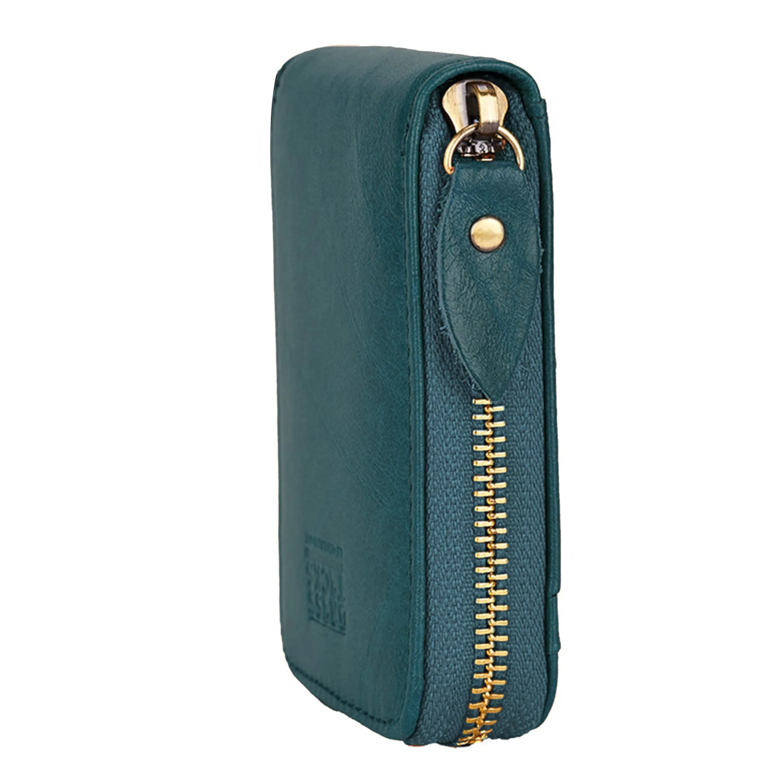 Porta Carte Credito Portatessere Portafoglio Piccolo Compatto Mini Slim da Donna Uomo in Vera Pelle con Tasca Posteriore con Protezione Rfid 13 Scomparti per Carte con Cerniera(Nero) - immagine 6