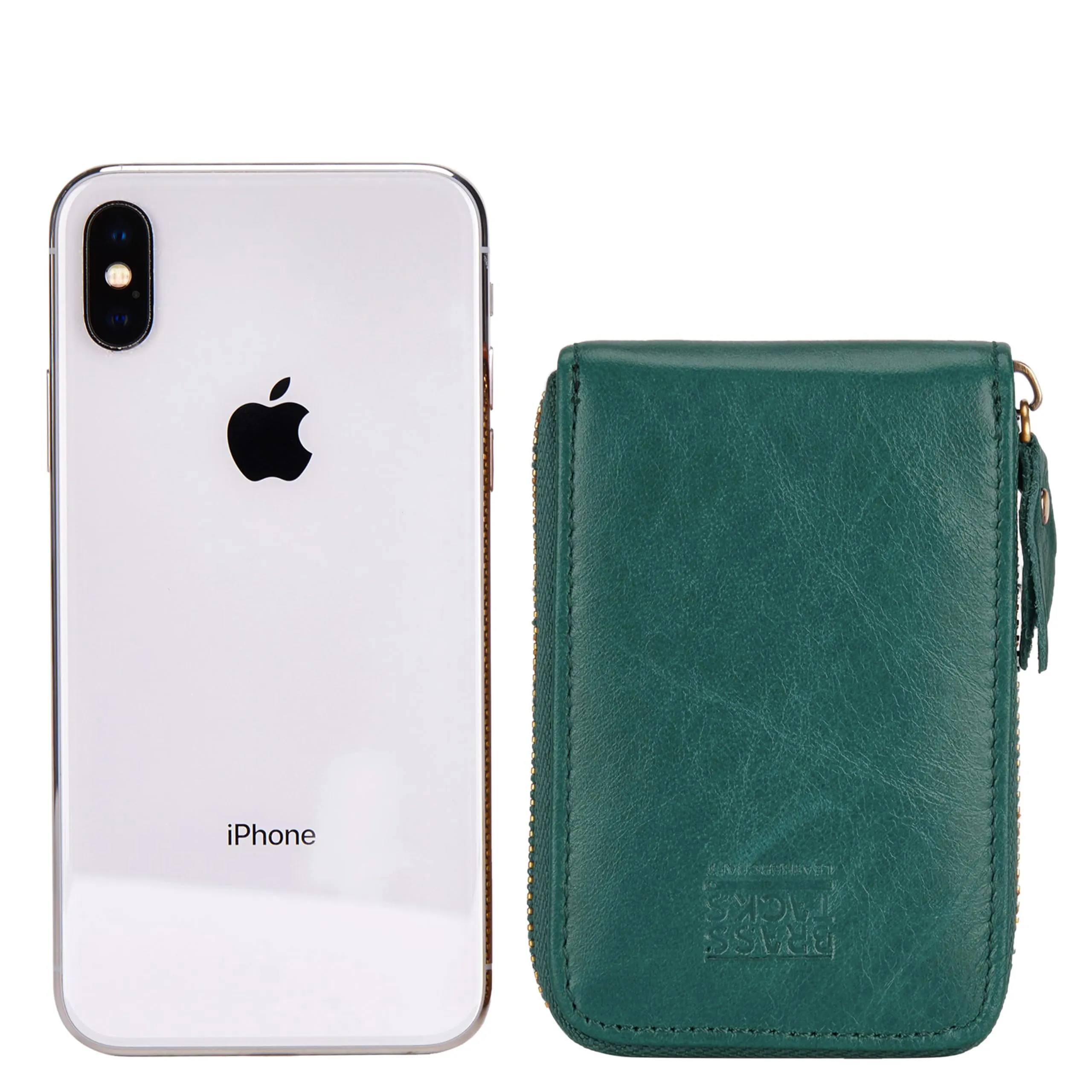 Porta Carte Credito Portatessere Portafoglio Piccolo Compatto Mini Slim da Donna Uomo in Vera Pelle con Tasca Posteriore con Protezione Rfid 13 Scomparti per Carte con Cerniera(Marrone) - immagine 2