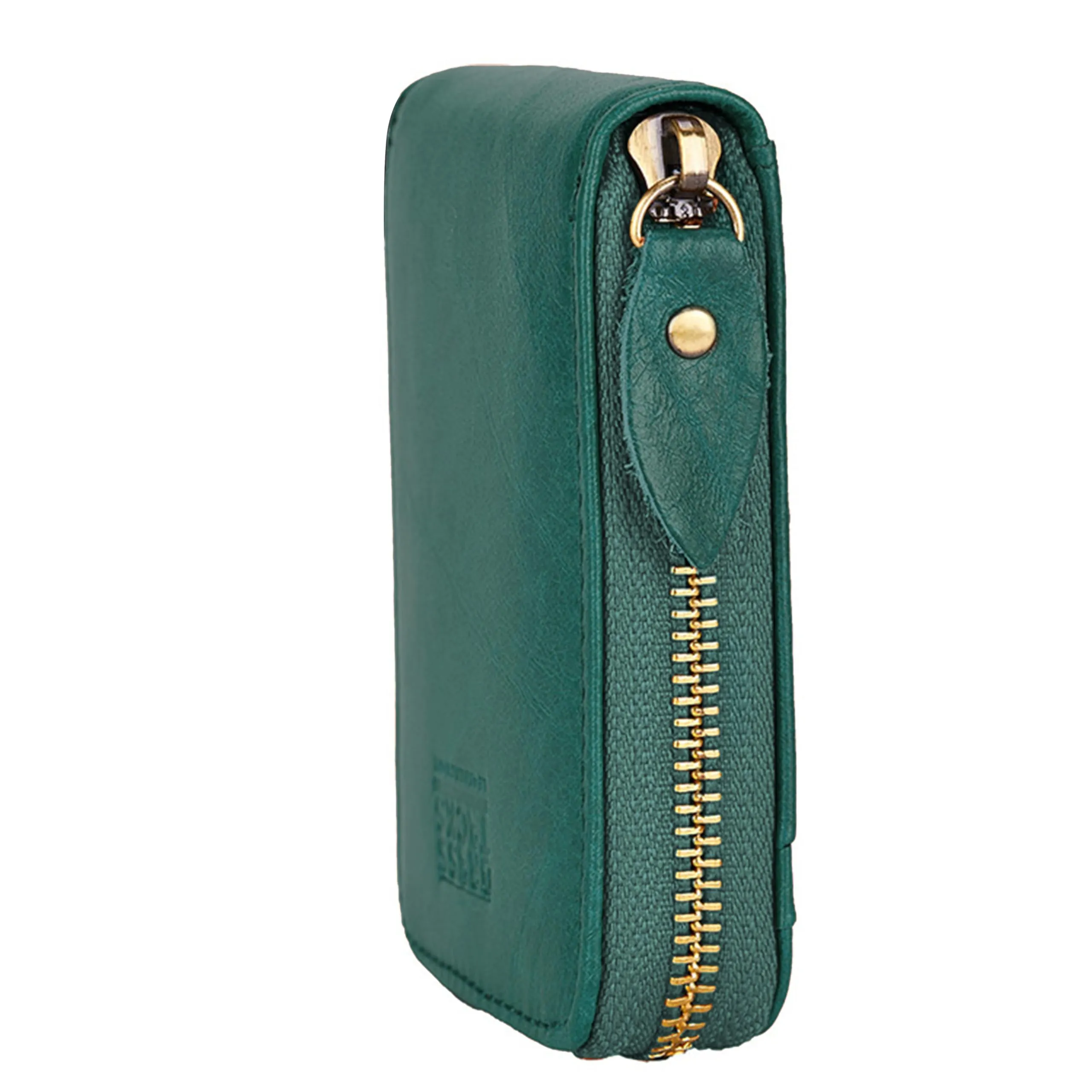 Porta Carte Credito Portatessere Portafoglio Piccolo Compatto Mini Slim da Donna Uomo in Vera Pelle con Tasca Posteriore con Protezione Rfid 13 Scomparti per Carte con Cerniera(Marrone) - immagine 7