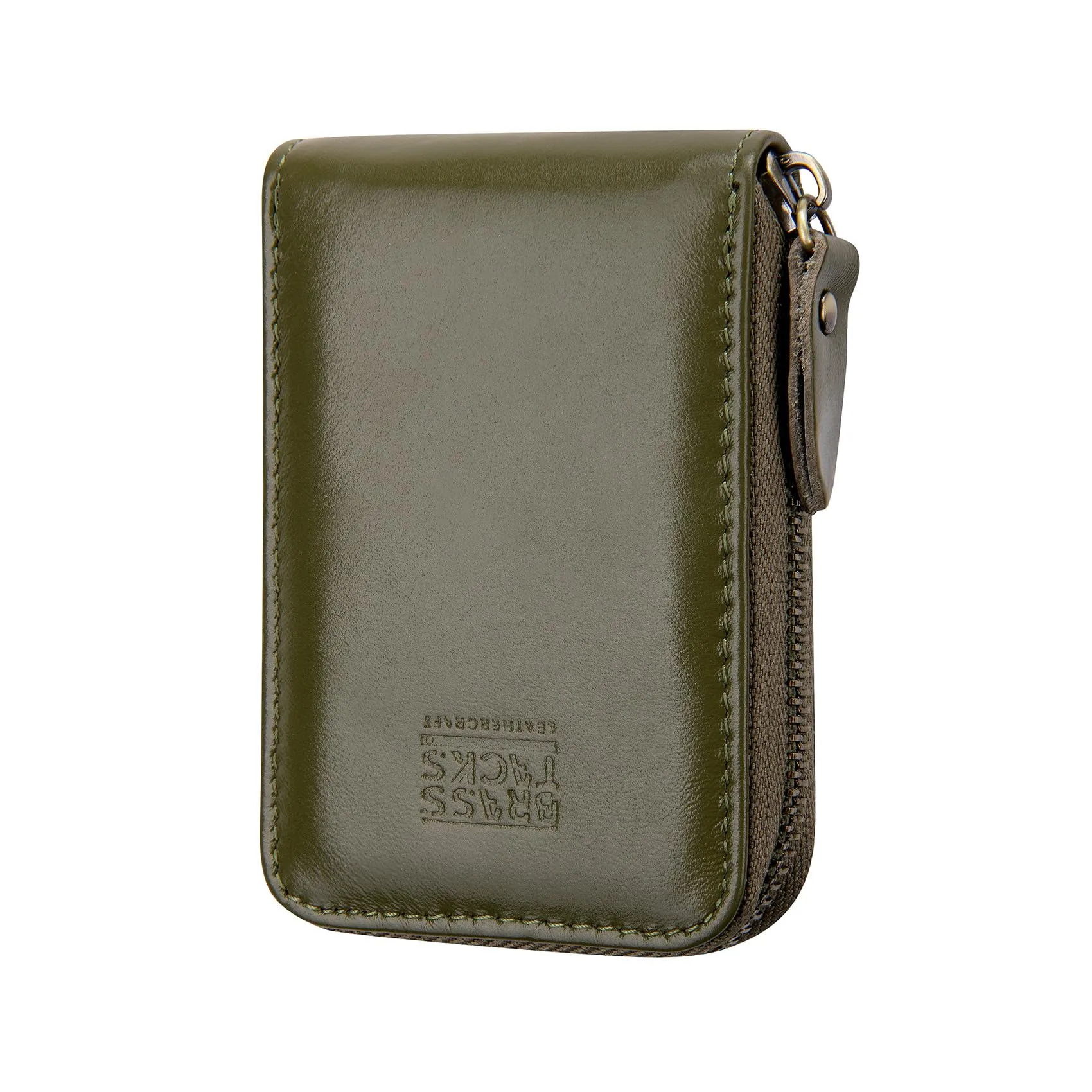 Porta Carte Credito Portatessere Portafoglio Piccolo Compatto Mini Slim da Donna Uomo in Vera Pelle con Tasca Posteriore con Protezione Rfid 13 Scomparti per Carte con Cerniera(Arancione) - immagine 1