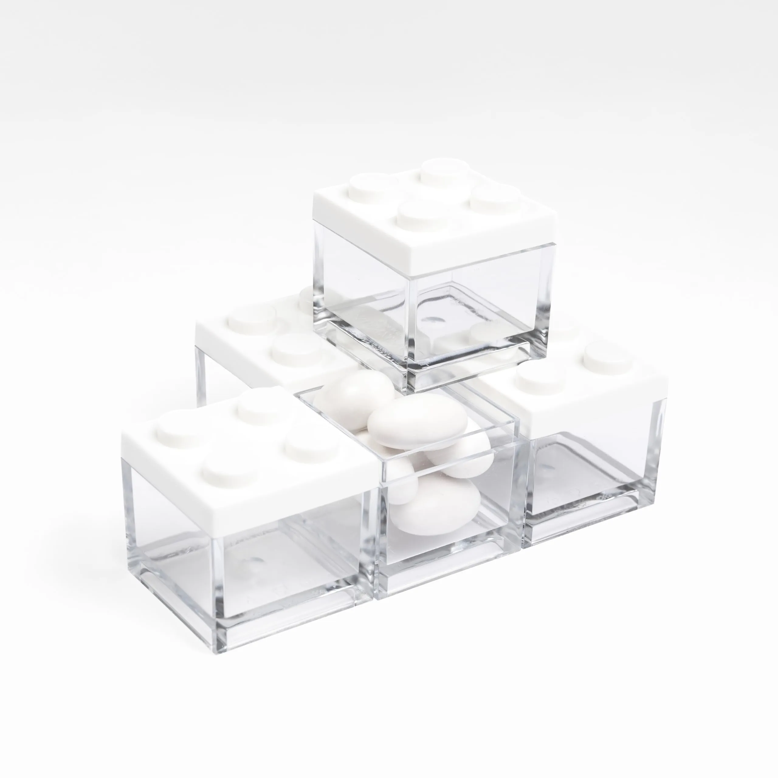 Manzoni Home - Contenitori Mattoncino - Set da 24 Pezzi colore Bianco - Ideali come Bomboniere per Matrimoni, Feste di Laurea e Decorazioni Creative - Made in Italy - immagine 3