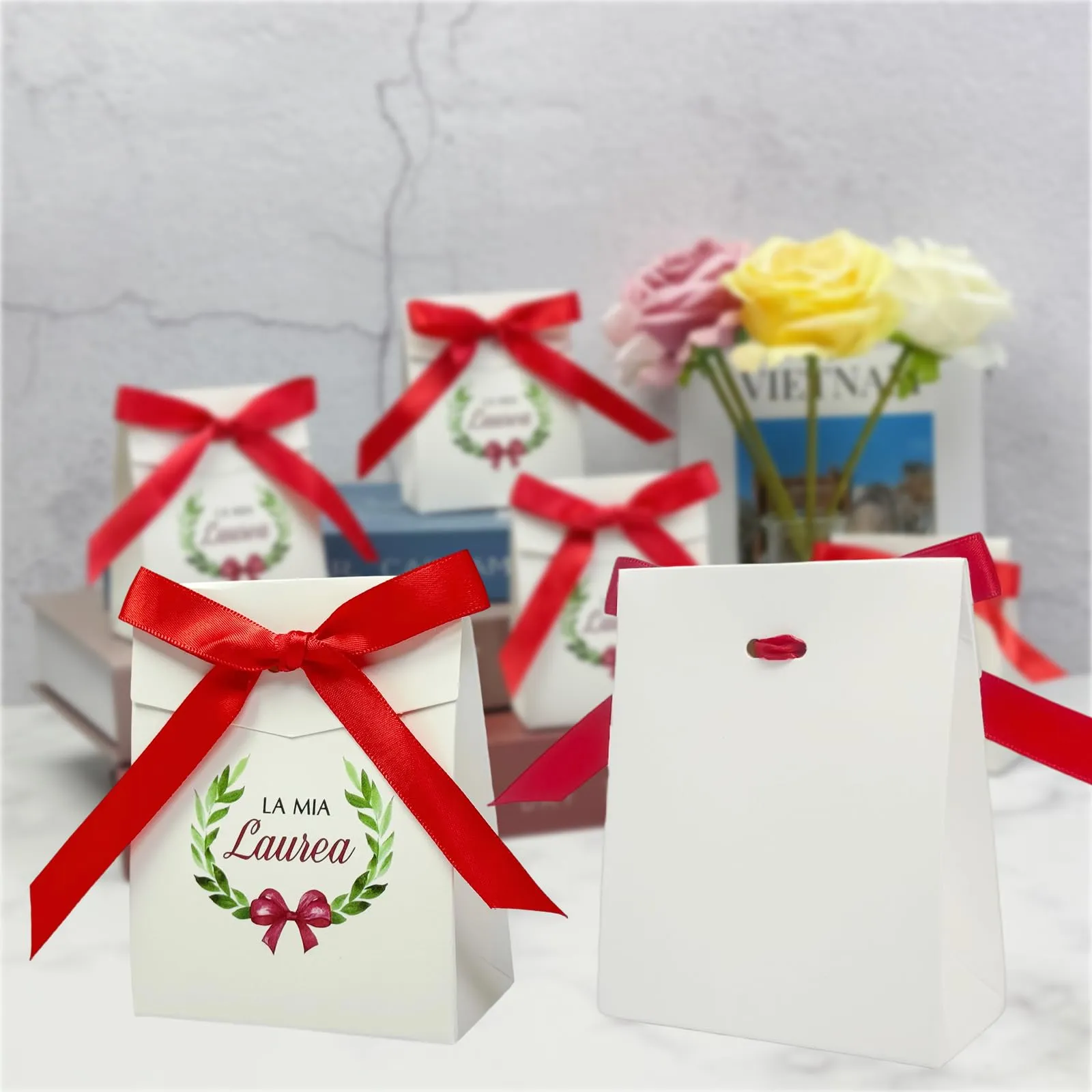 Festa Centro 50pz Scatoline Bomboniere Portaconfetti Scatole Confetti Scritta La Mia Laurea, Bomboniere Decorazione Fai da Te Festa Laurea Regalo (Rettangolo) - immagine 4