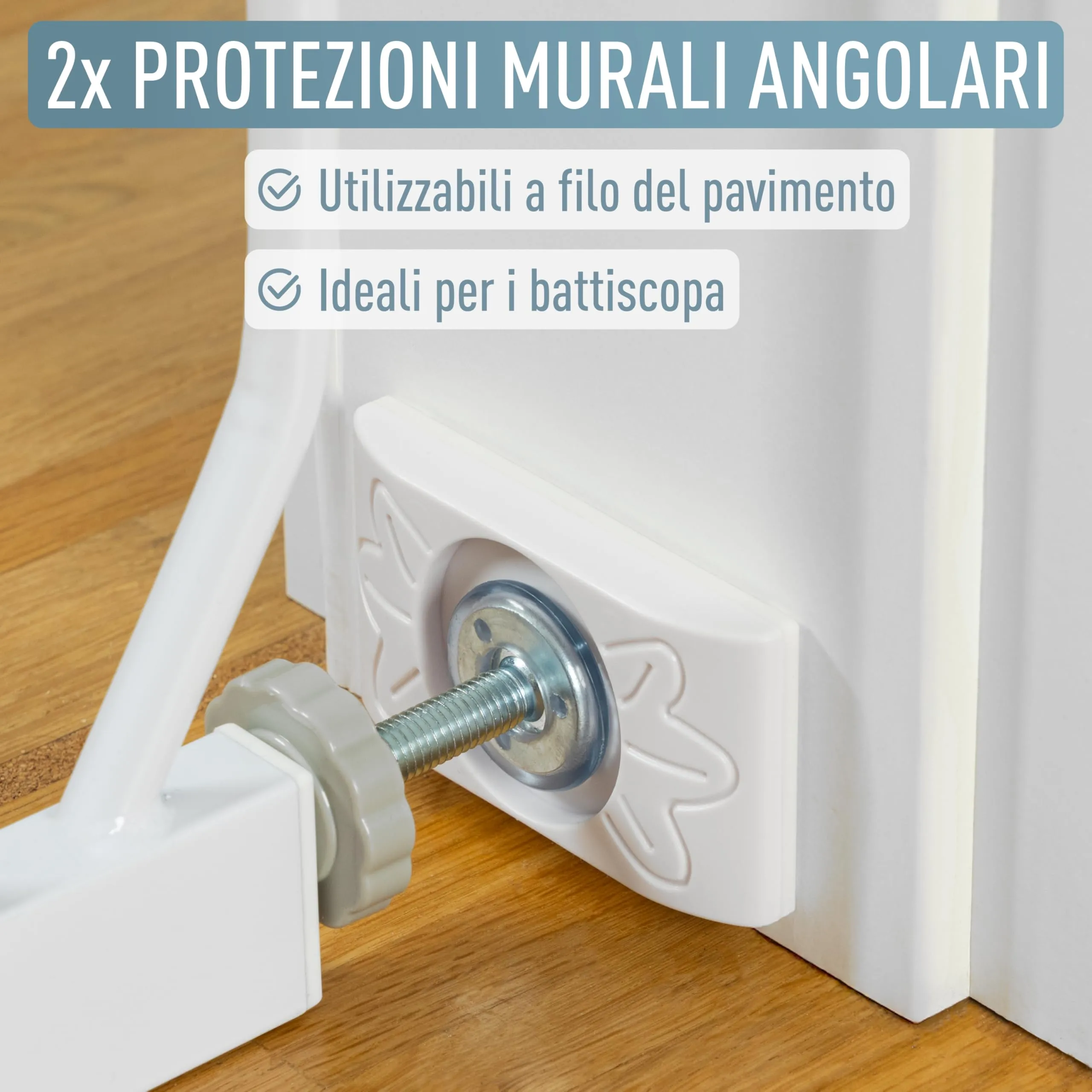 ib style Set di 4 Protezioni da Parete per Cancelletto di Sicurezza – Paraspigoli Antigraffio e Antimpronta, Antiscivolo per Bambini e Cani, Senza Forature, Universali, Bianchi - immagine 3
