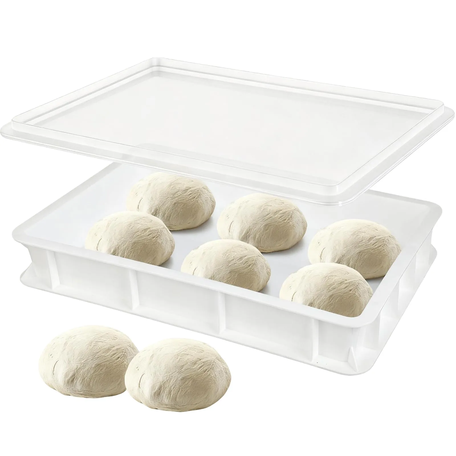 Cassetta Lievitazione Pizza - Contenitore Alimentare Impilabile 30x40x10 cm, per Pane, Pizza, Impasto - immagine 1
