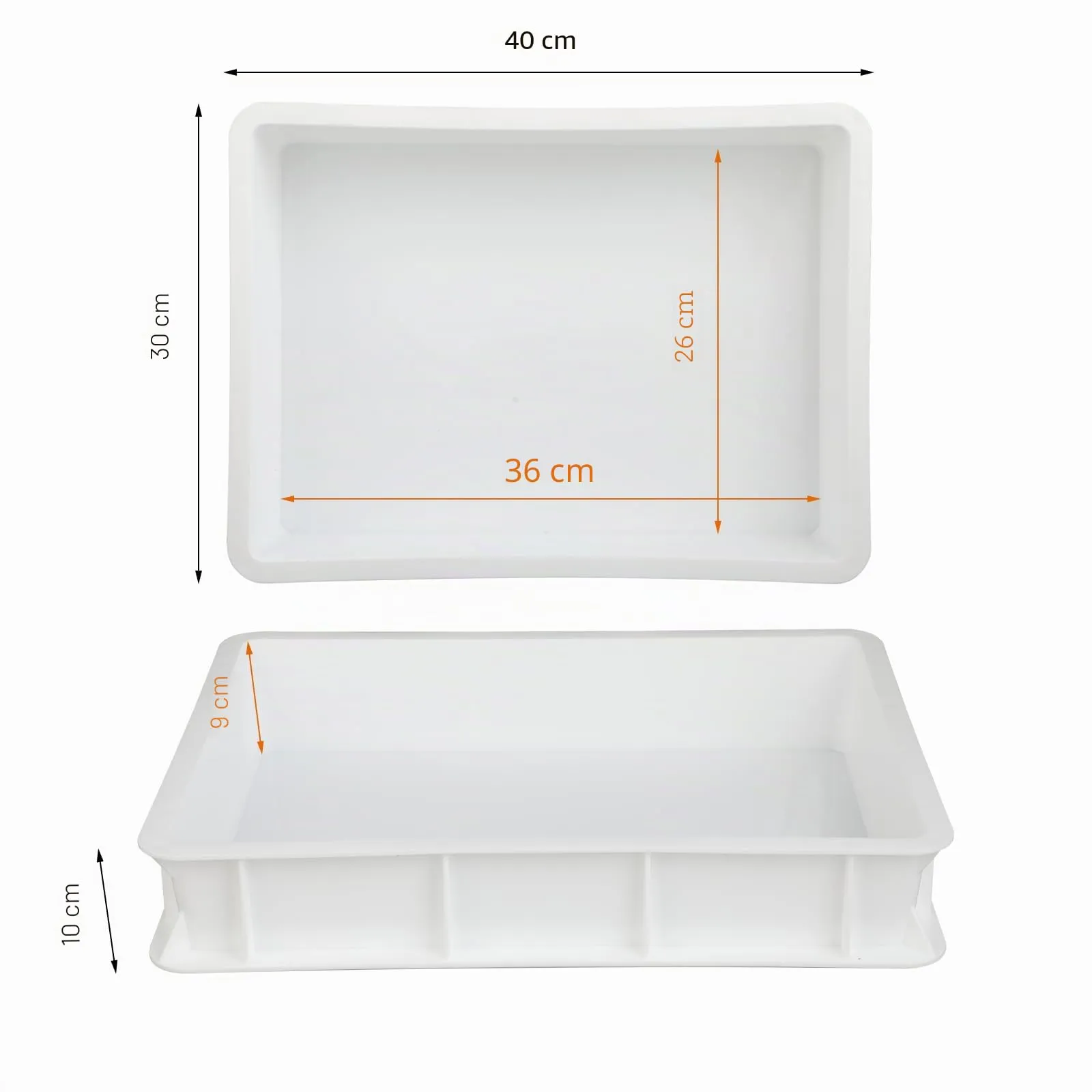 Cassetta Lievitazione Pizza - Contenitore Alimentare Impilabile 30x40x10 cm, per Pane, Pizza, Impasto - immagine 2