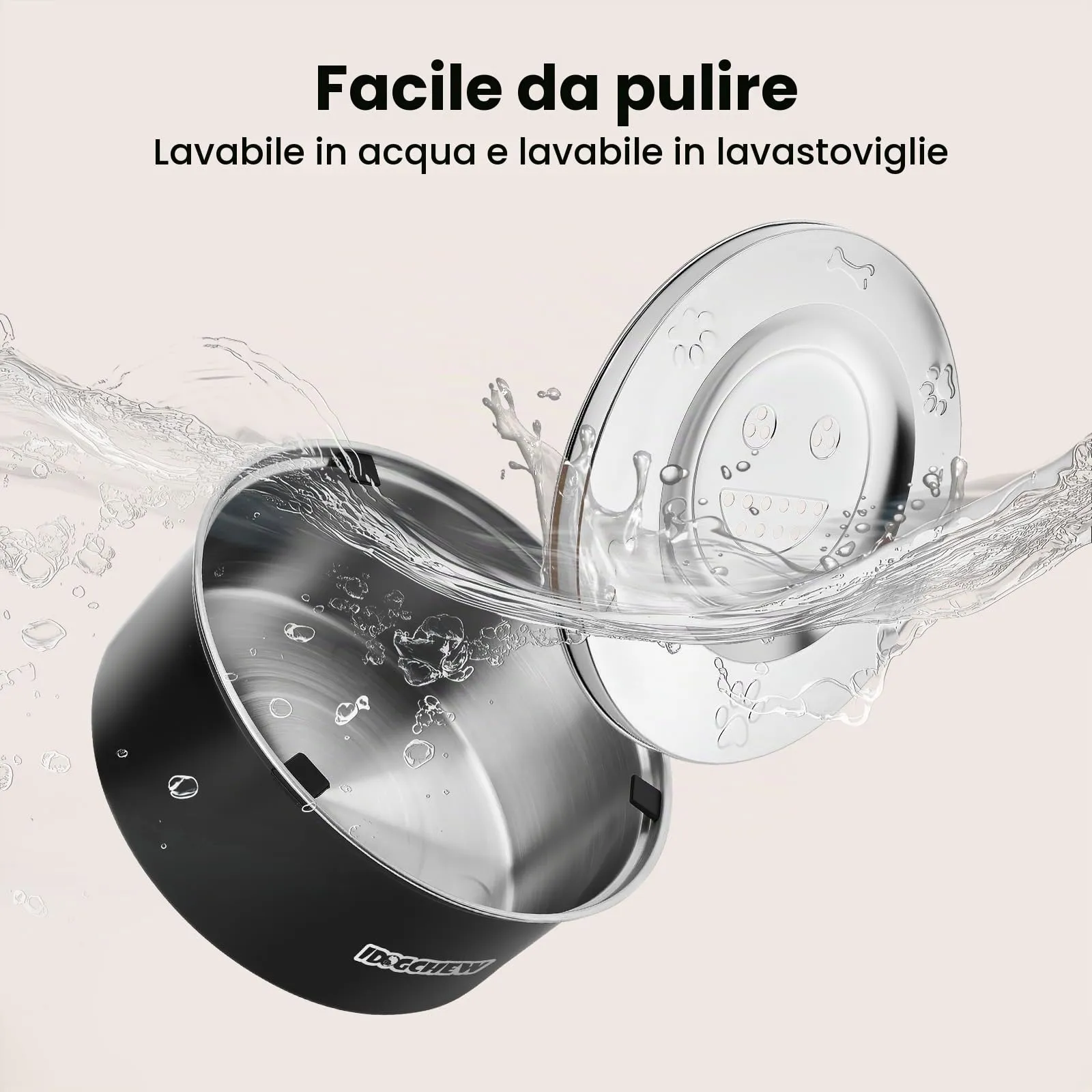 IDOGCHEW Ciotola Acqua Cane Antigoccia 1 L, in Acciaio, Anti-Fuoriuscita - immagine 6