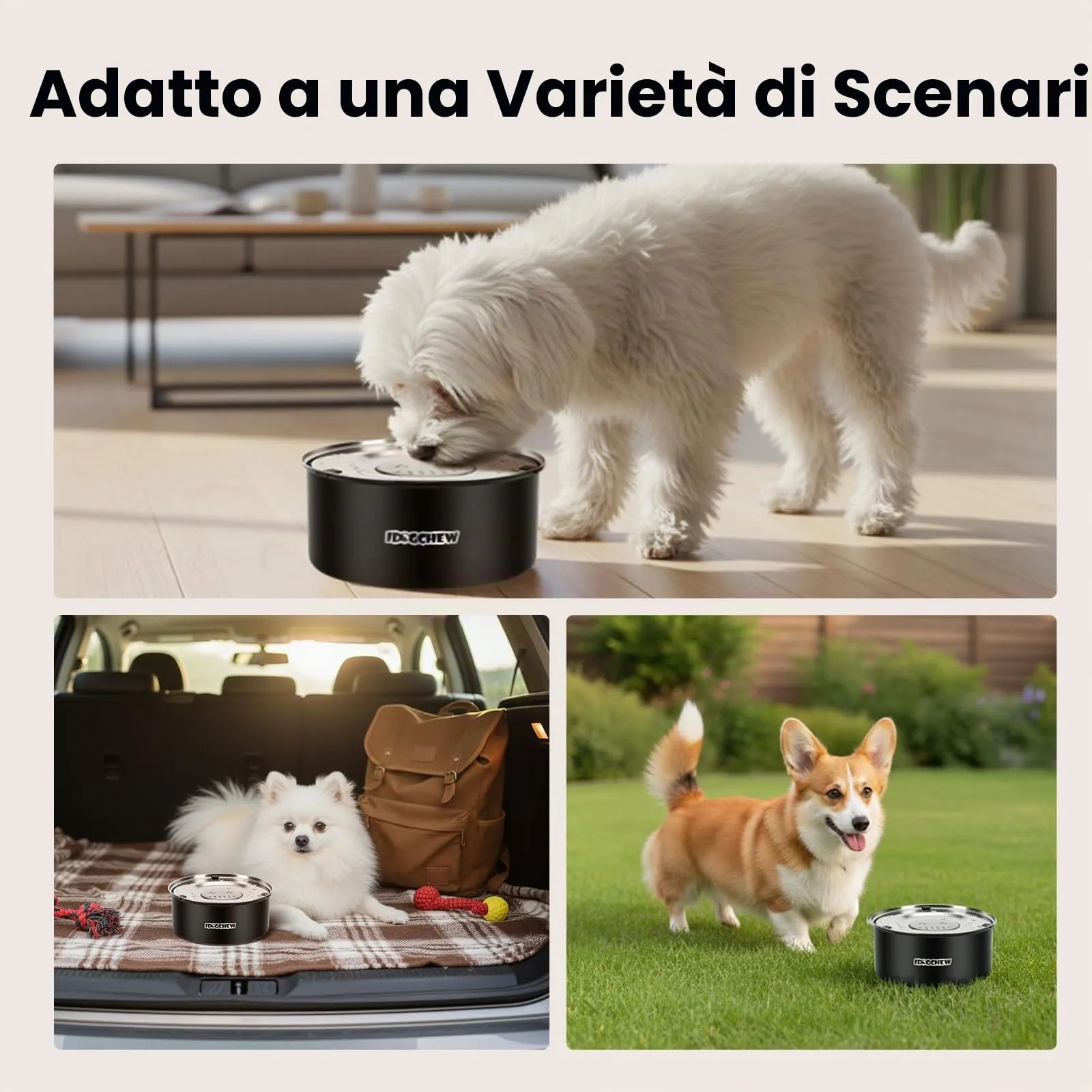 IDOGCHEW Ciotola Acqua Cane Antigoccia 1 L, in Acciaio, Anti-Fuoriuscita - immagine 7