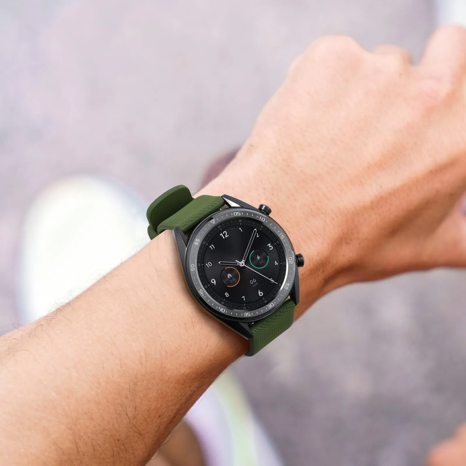 ANNEFIT Cinturino per Orologi in Silicone per Uomo Donna con Fibbia Nera, Cinturini 20mm in Gomma Morbida con Sgancio Rapido (Verde Oliva) - immagine 6