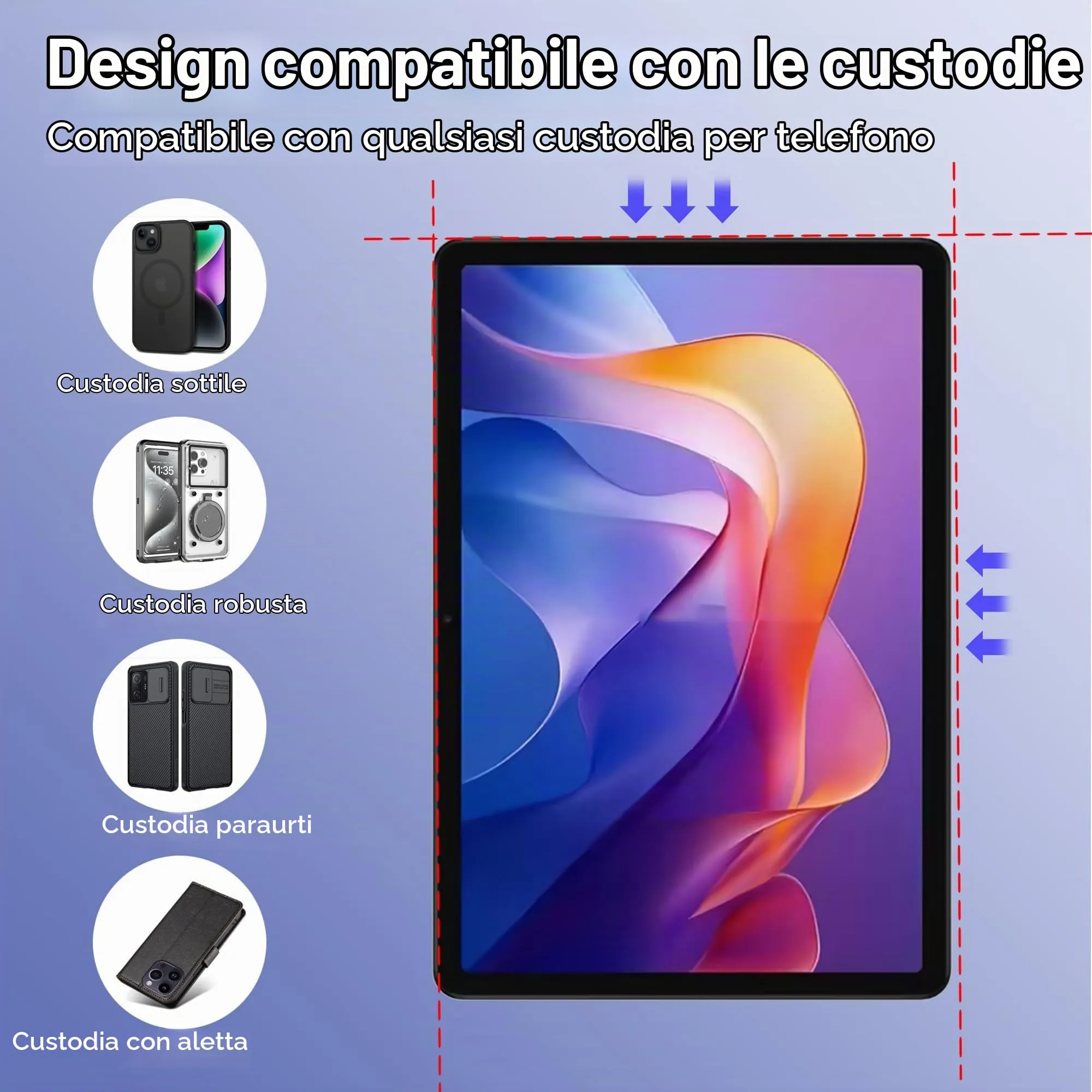 CAUHENYEE Pellicola Protettiva per Xiaomi Redmi Pad 2 / Redmi Pad 2 Play Bundle 11" 2025 Vetro Temperato, Confezione da 2 HD Trasparente Pellicola Protettiva in Vetro Protettiva, AntiGraffio - immagine 3