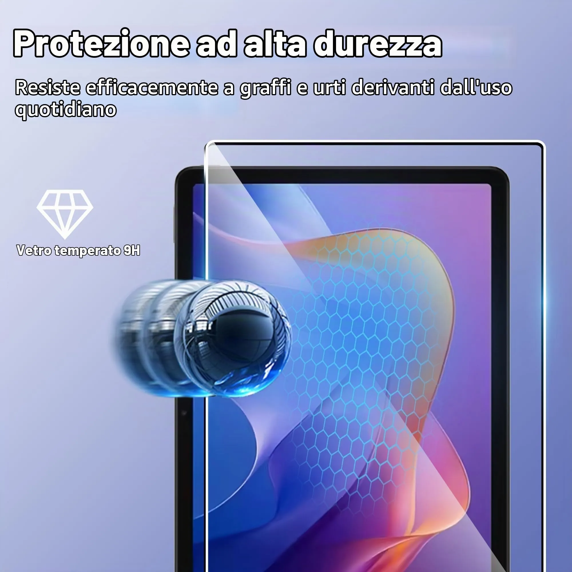 CAUHENYEE Pellicola Protettiva per Xiaomi Redmi Pad 2 / Redmi Pad 2 Play Bundle 11" 2025 Vetro Temperato, Confezione da 2 HD Trasparente Pellicola Protettiva in Vetro Protettiva, AntiGraffio - immagine 5