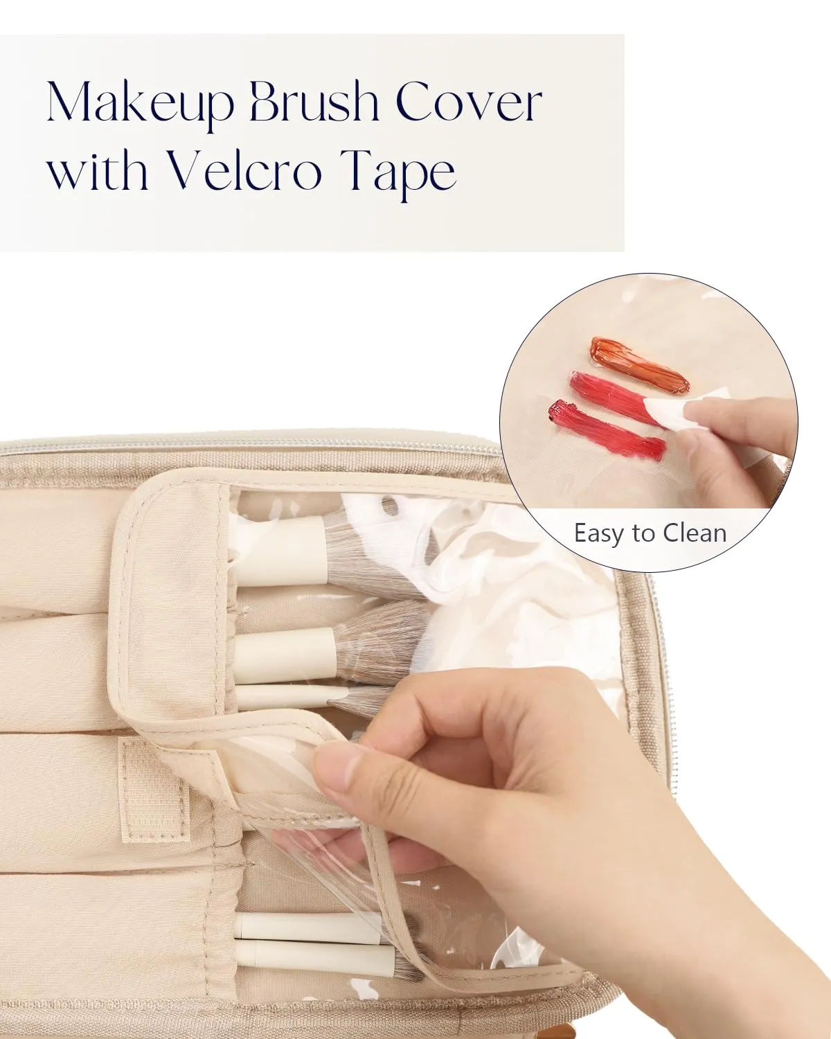 Prite Borsa Trucco Da Viaggio Femminile Con Scomparto Portapennelli - immagine 3
