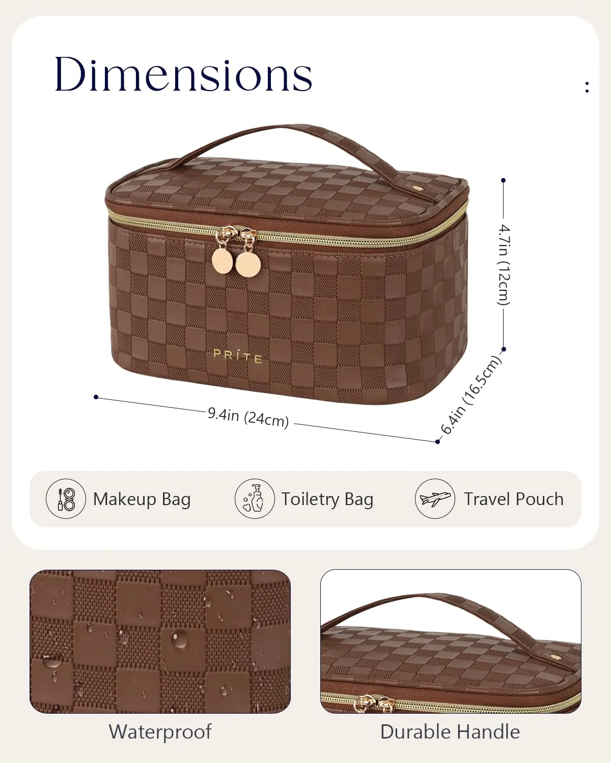 Prite Borsa Trucco Da Viaggio Femminile Con Scomparto Portapennelli - immagine 5